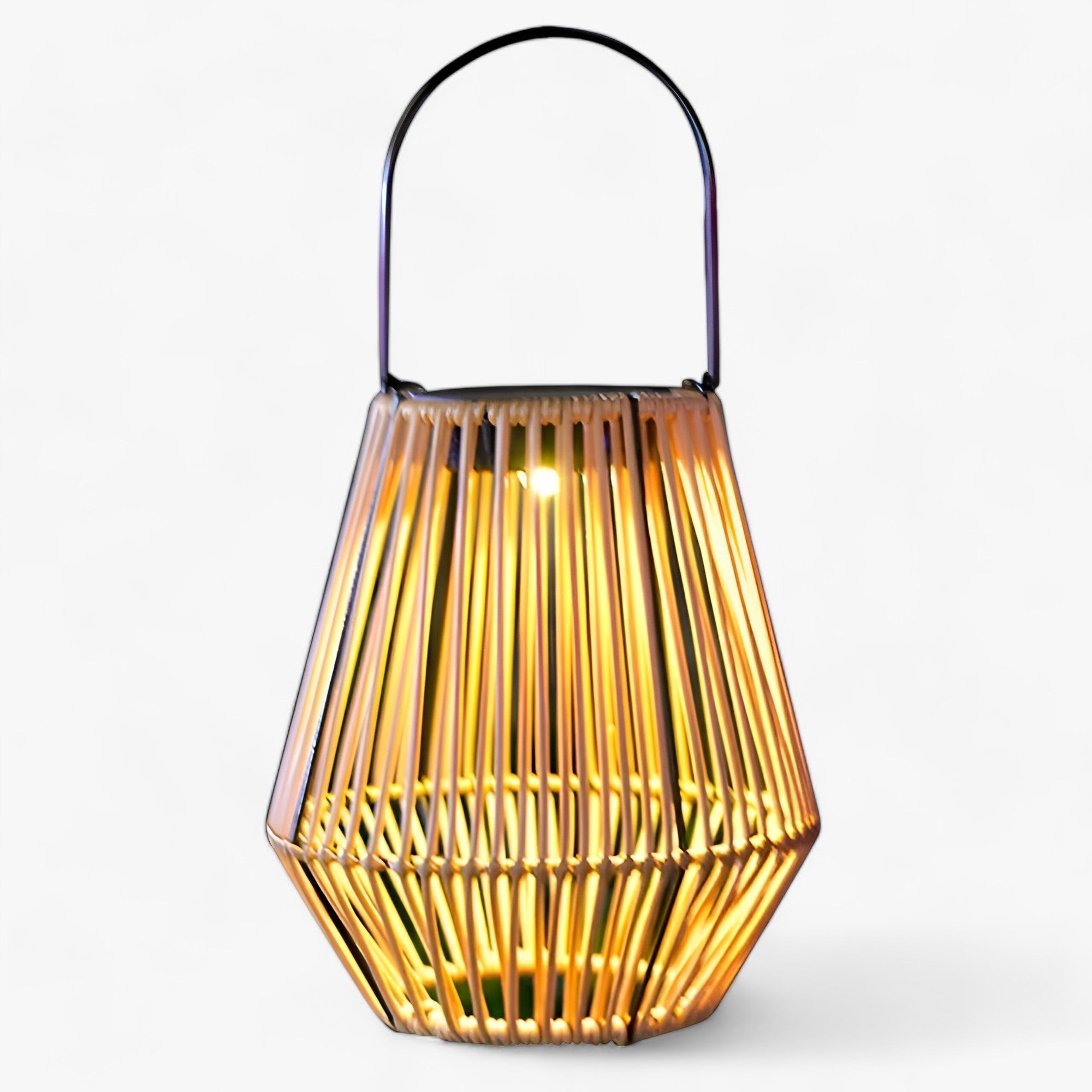 BambooGlow | Lampada solare - Per migliorare l'ambiente esterno - con lampadina - Bamboo LED bulbs Modern Style Outdoor Solar Lantern Rattan Bamboo Lamp SOLAR - Concept Palermo