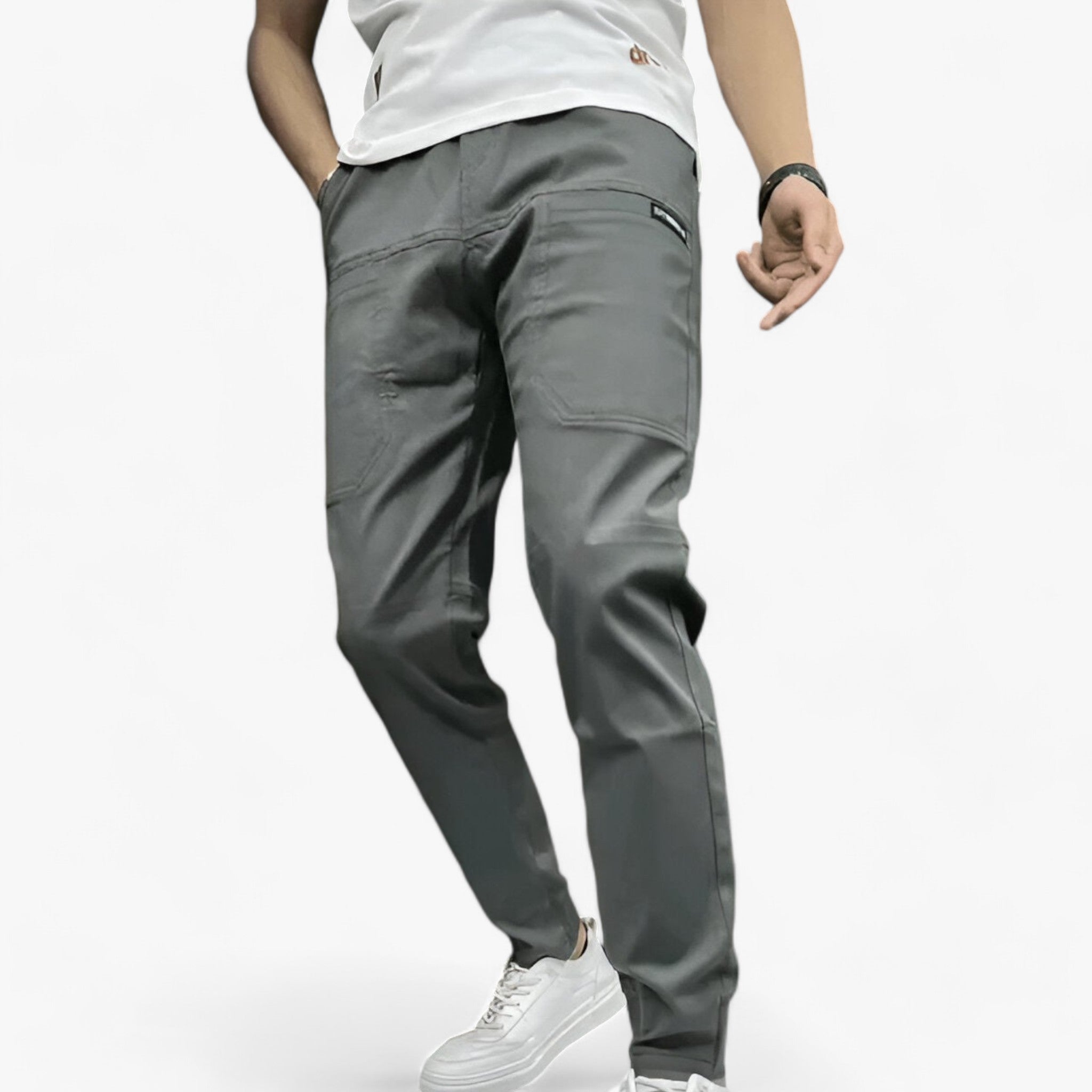 Max | Pantaloni cargo in stretch - Massima flessibilità - Grigio - mannen - Concept Palermo