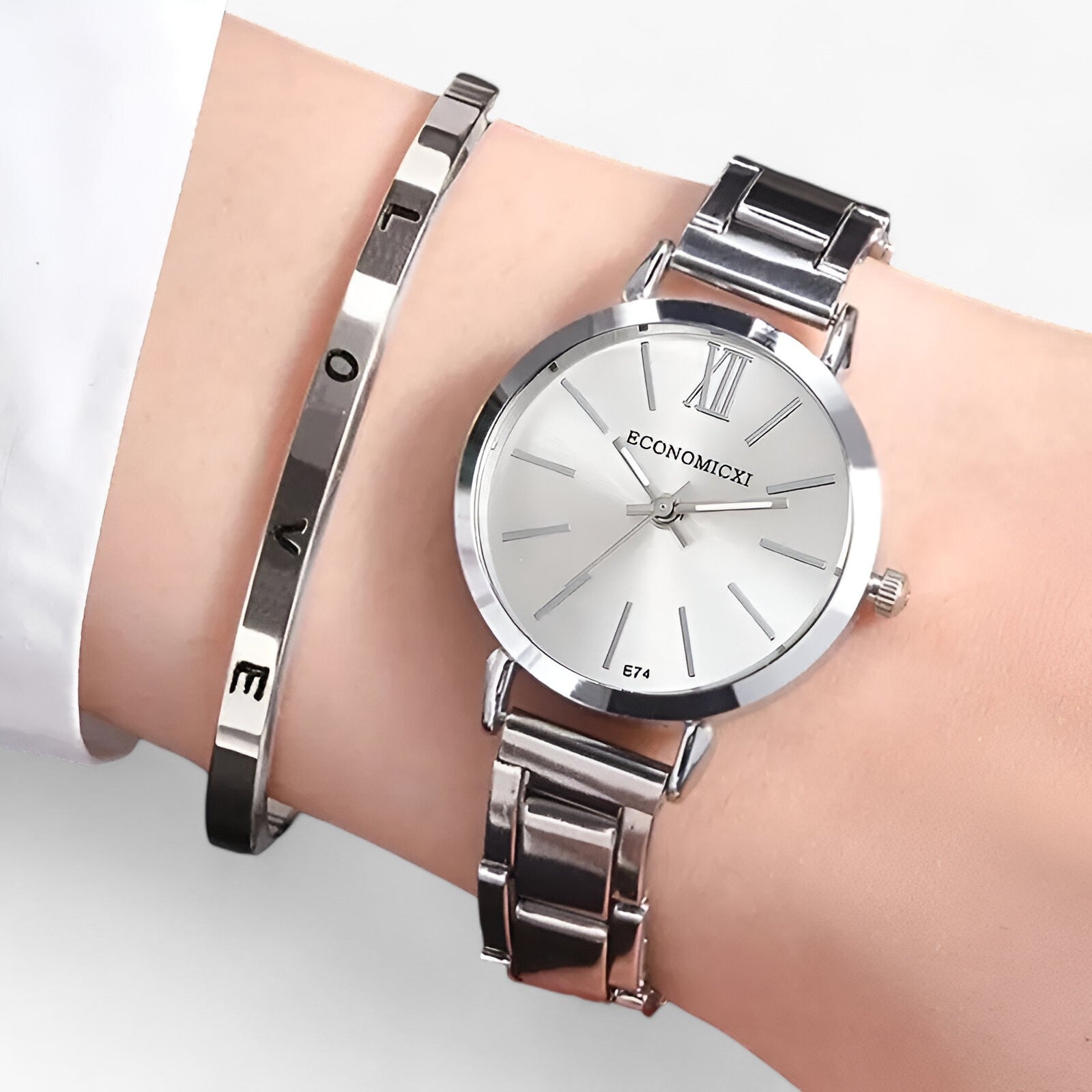 ELOISE | Orologio in lega digitale - Design elegante per un'eleganza senza tempo - Set argento - - Concept Palermo