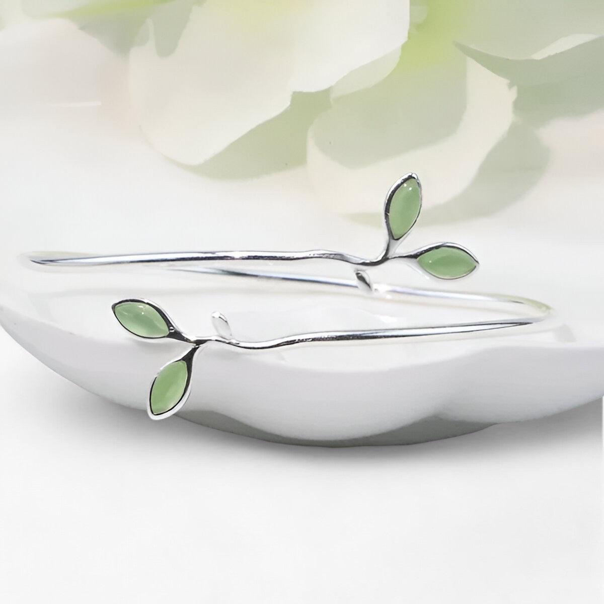 Bracciale Jade | Migliora il tuo look con la delicata eleganza delle foglie - - - Concept Palermo