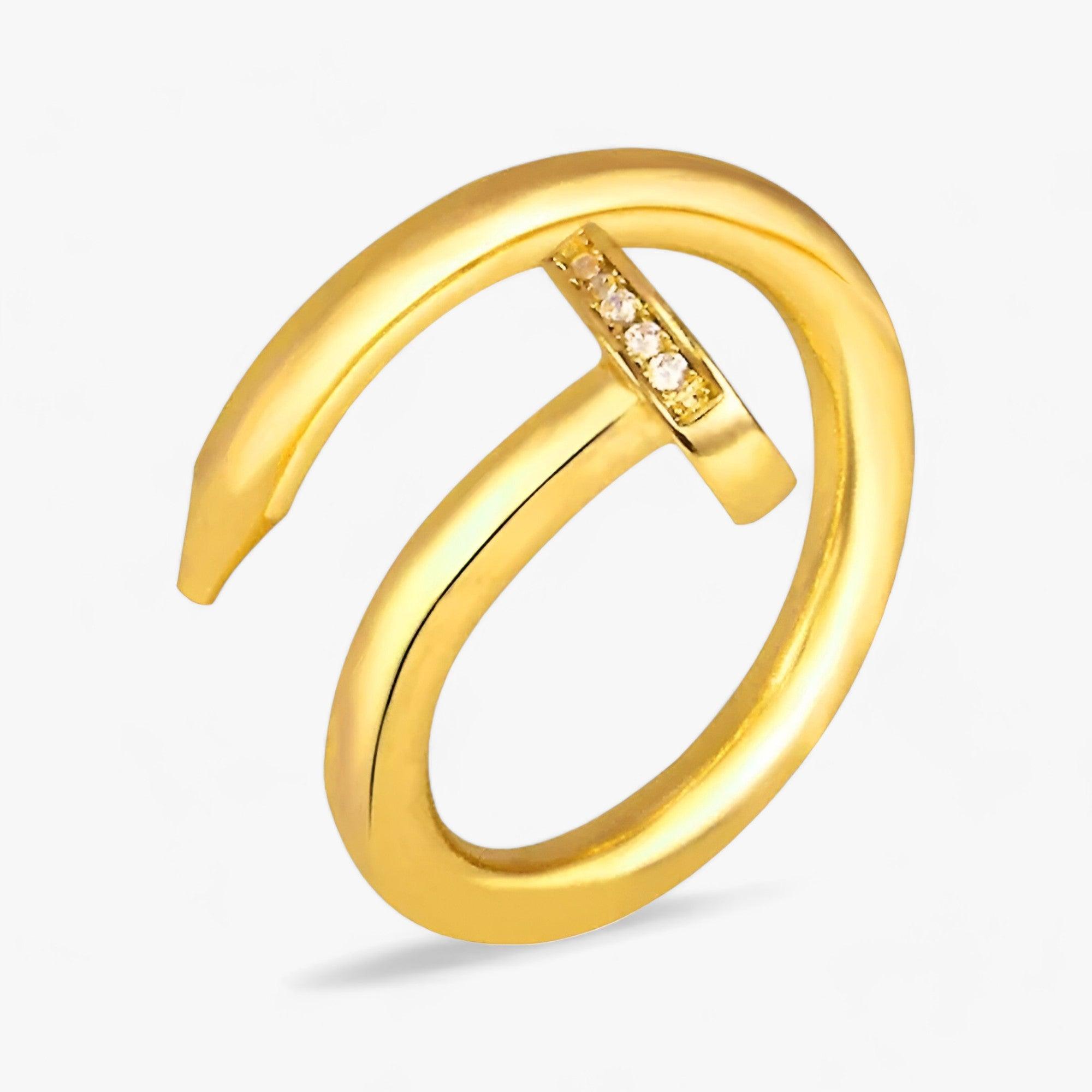 AMELIA | Anello con chiodo - Per uno stile trendy e versatile - Oro - Rings womens ring - Concept Palermo