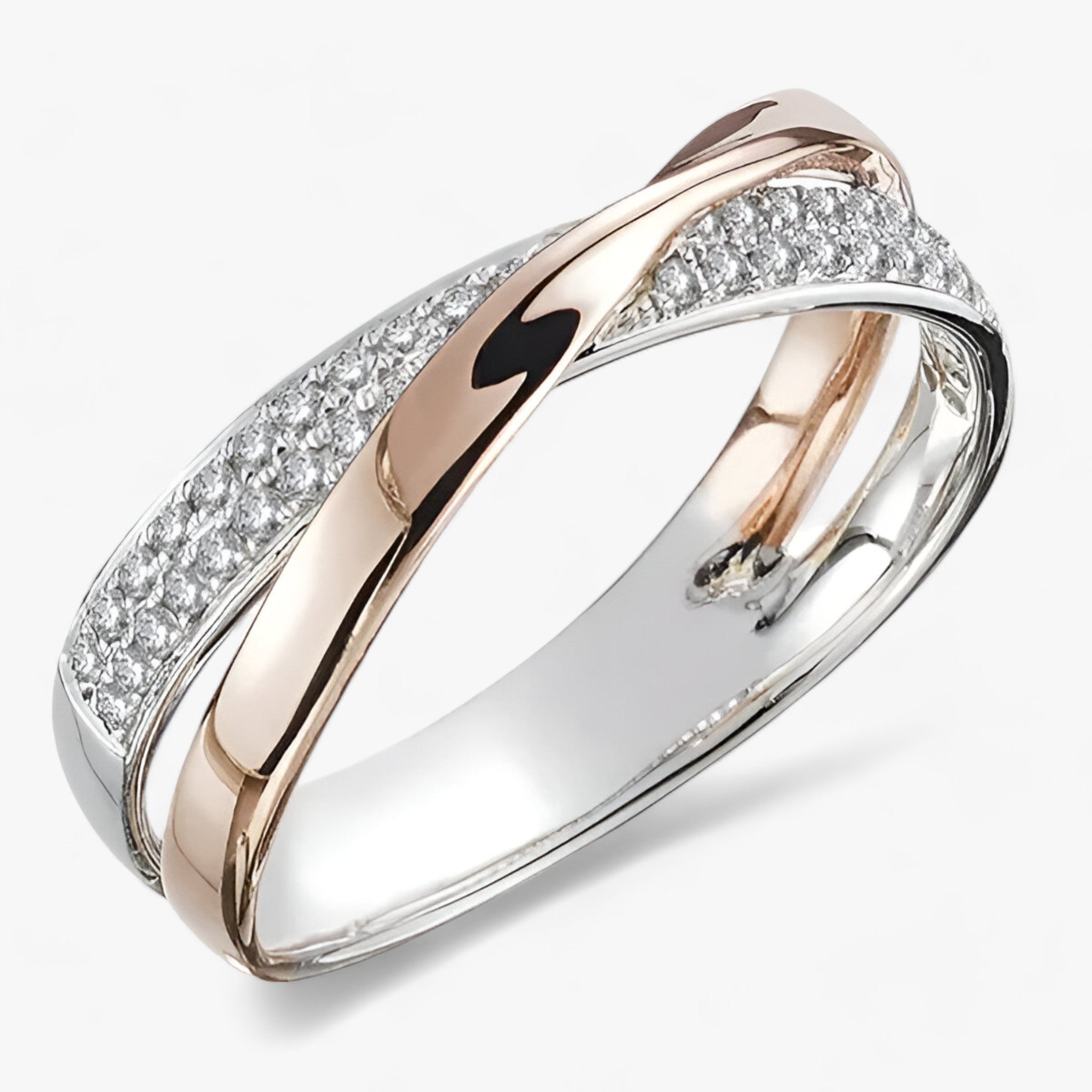 XENIA | Anello incrociato bicolore - Stile alla moda - Due colori - gift Gifts for women Rings Women womens fashion womens ring - Concept Palermo