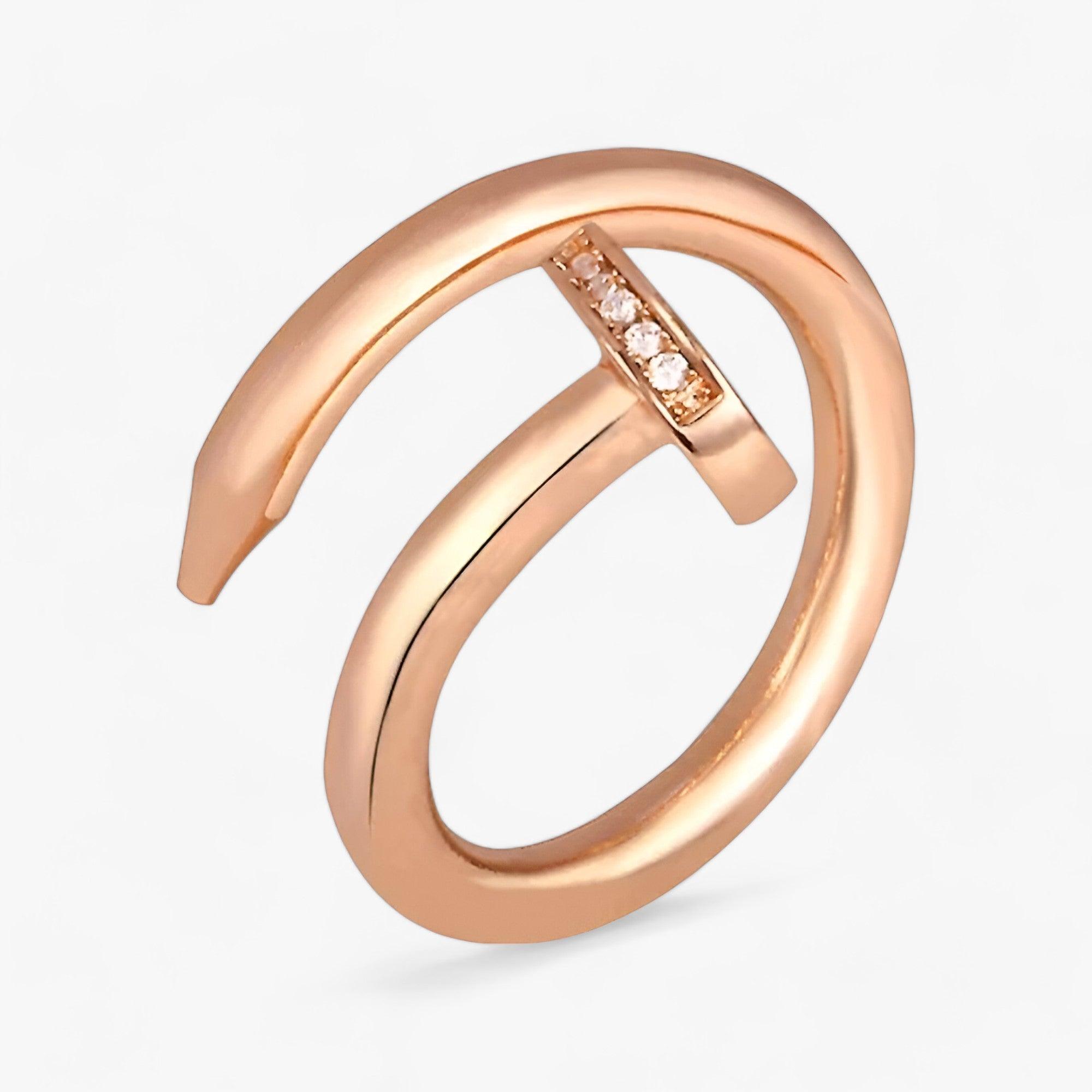AMELIA | Anello con chiodo - Per uno stile trendy e versatile - Oro rosa - Rings womens ring - Concept Palermo
