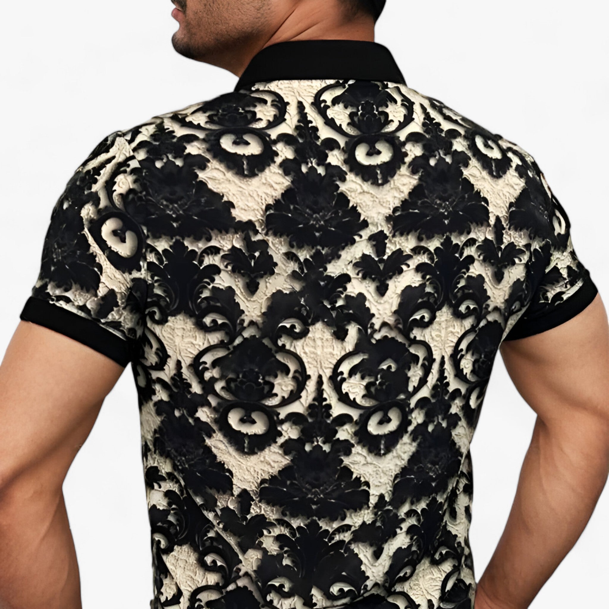 CoolFit | Camicia con colletto a strappo con stampa floreale 3D - Design moderno con comfort - - cotton polo shirt men's polo shirt - Concept Palermo