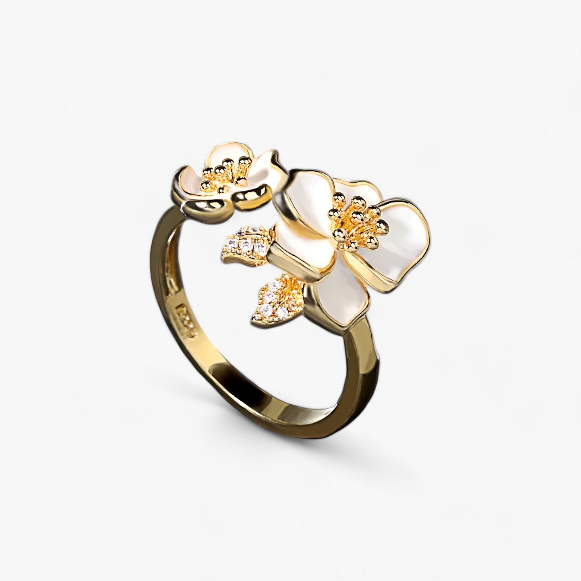 Sophia | Anello di Fiori Bianchi Elegante - Un Tocco di Delicata Bellezza - - 5g 925 Anniversary Bezel Setting Classic Cocktail Ring Mainland China No plant silver Sterling Third Party Appraisal Women Zircon - Concept Palermo