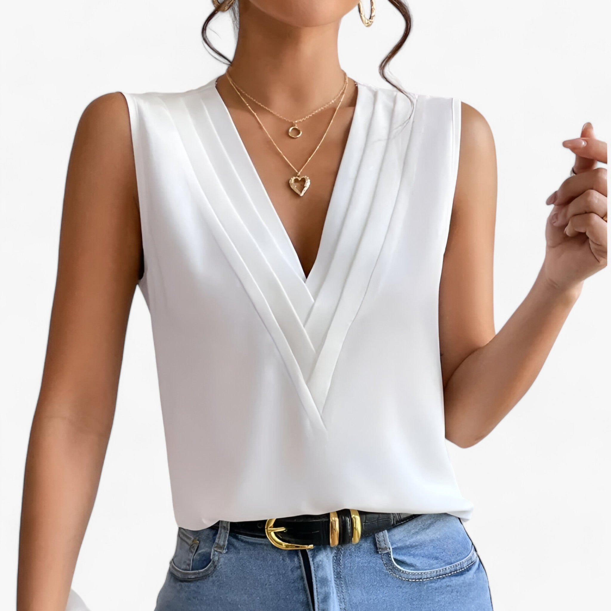 Lieselotte | Camicetta senza maniche - Per uno stile comodo e casual - bianco - Top woman Tops women - Concept Palermo