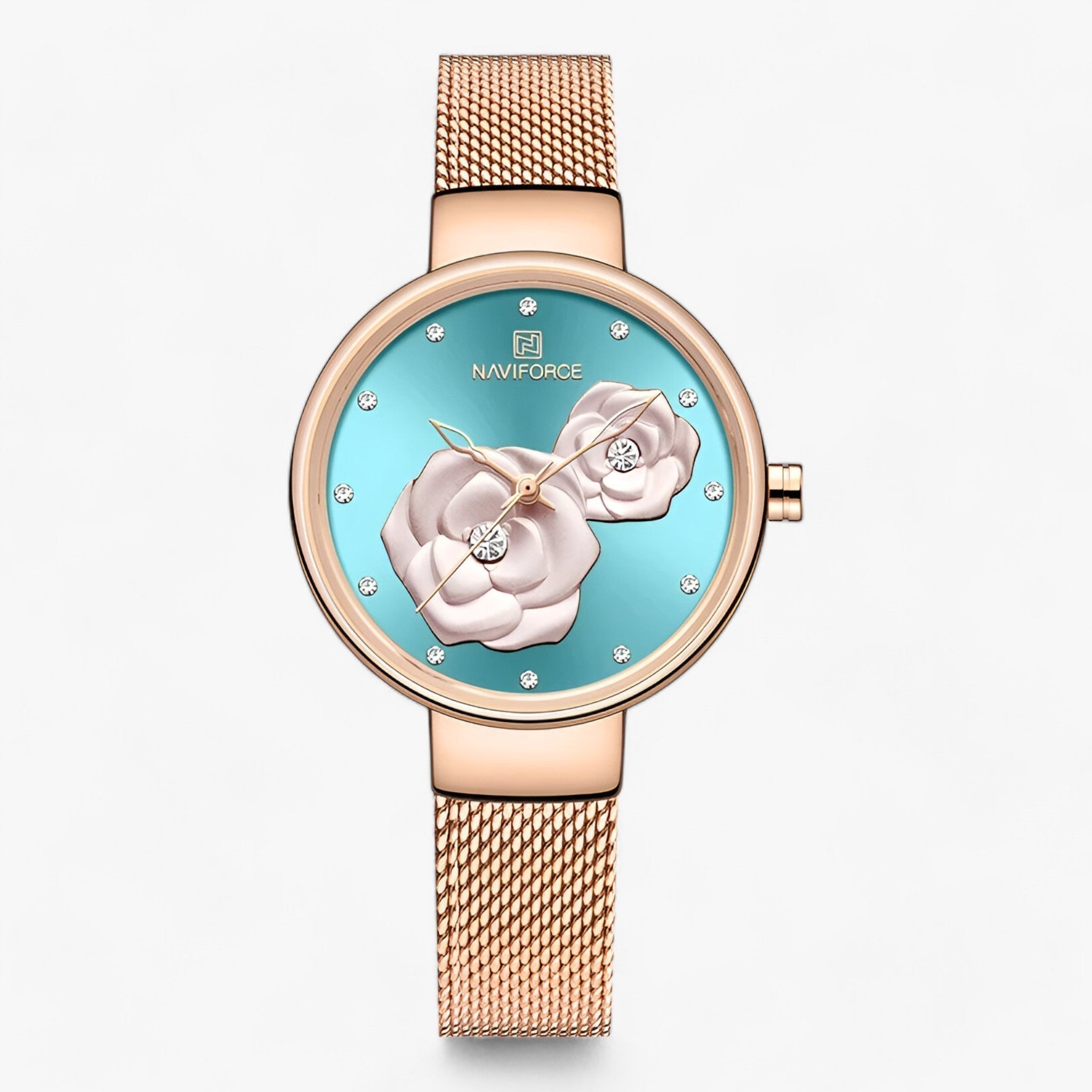 LUXETIME | Orologio in Acciaio Inox con Maglia Singapore - Eleganza Senza Tempo per Ogni Occasione - Azzurro cielo - accessories women Gifts for women women women watch wrist watches for women - Concept Palermo