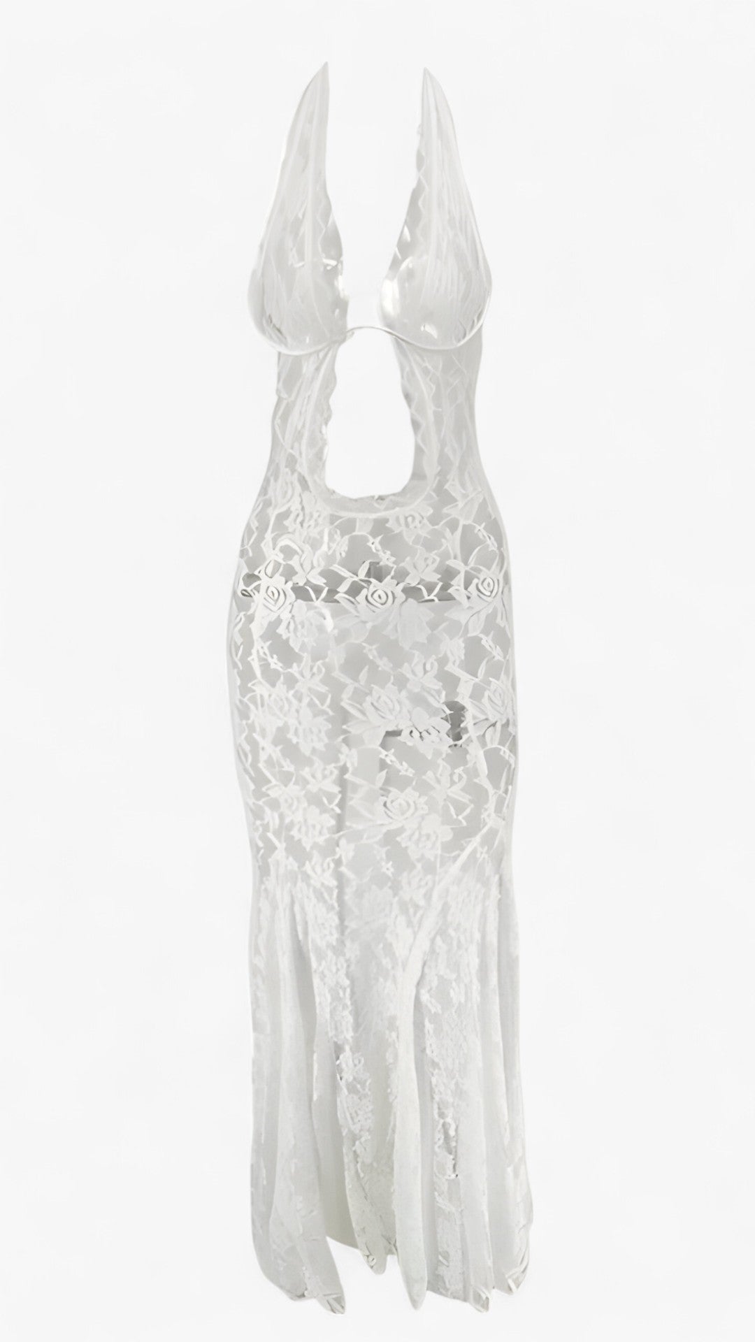 Tossy | Abito lungo elegante - Rinnova il tuo guardaroba estivo - - Ankle-Length Lace Lace Dress Natural Neck-mounted Polyester regular Sexy & Club Sheath sleeveless slim fit Spring/Summer synthetic fiber TOSSY WOMEN - Concept Palermo