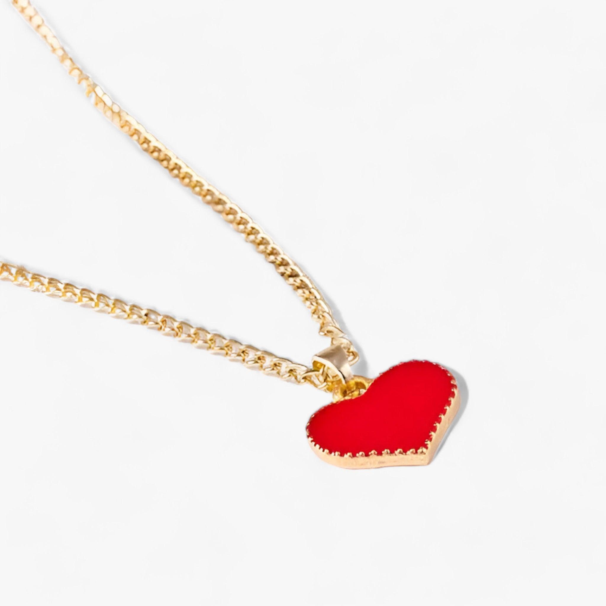 Serena | Collana Hart Hanger - Accessorio Perfetto per Ogni Occasione - Rosso - 1.5*1.5cm 40cm All Compatible Anniversary BEAUTY bijoux collana collier collar colar gioielli joyas Casual/Sporty Copper fashion guangtuo HEART Mainland China Metal NECKLACES NK147 Pendant Necklaces Snake Chain Women Zhejiang - Concept Palermo