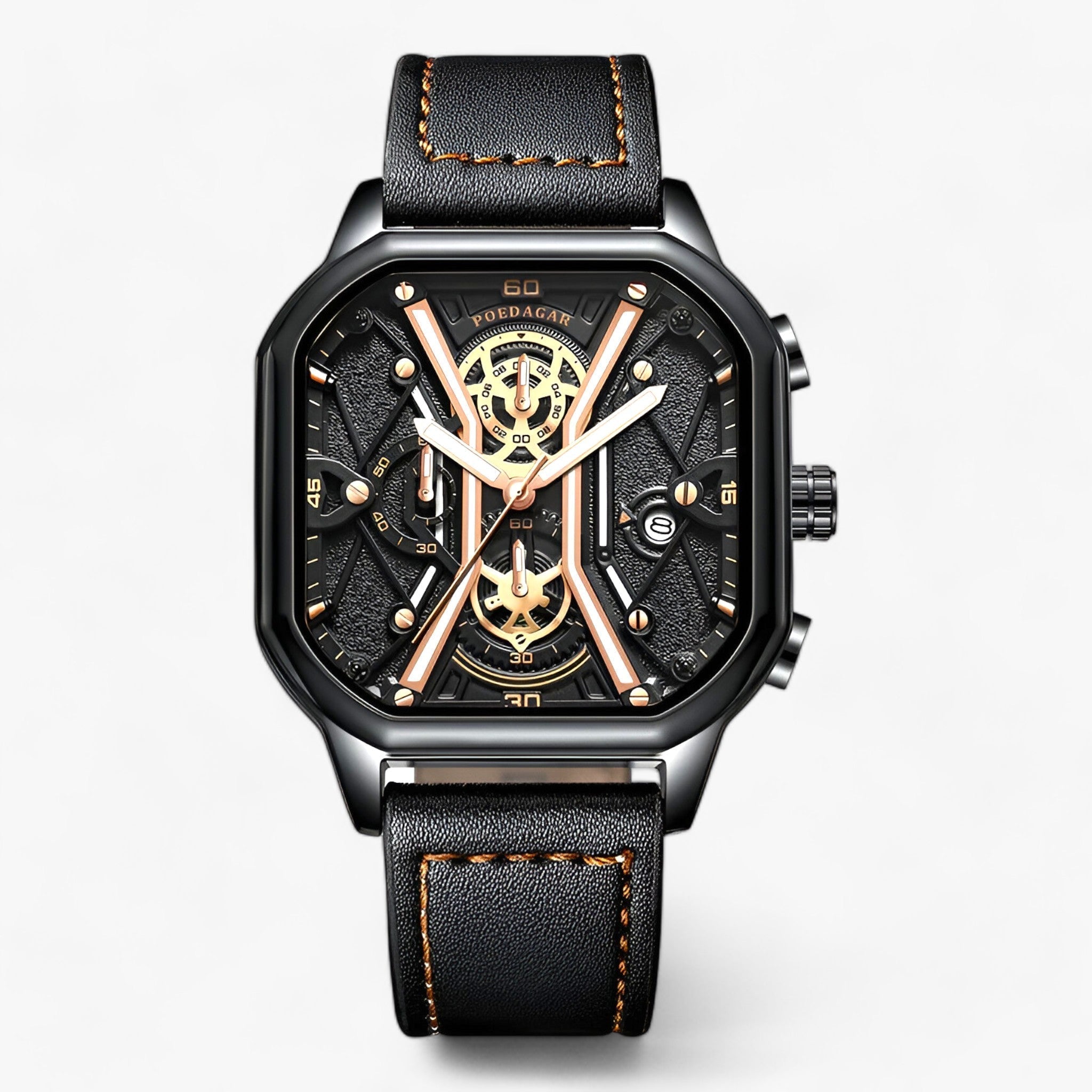 STJERNE | Orologio Cronografo Senza Tempo – Perfetta Combinazione di Eleganza e Precisione - Oro Nero L - men - Concept Palermo