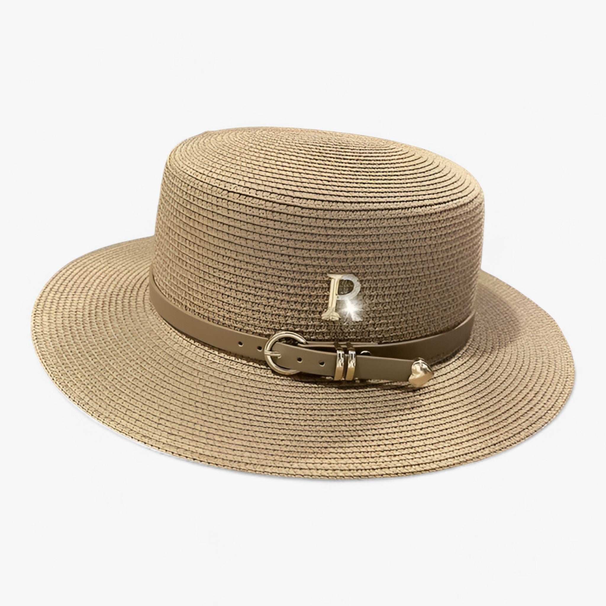 Lily | Cappello di paglia piatto: elegante protezione solare per l'estate - Cachi - bucket hats fedora hats French Berets Woman Autumn Winter Hats For Girls Beanie High Quality Woolen Vintage Cap Black Painter Hat Female Felt Hat Berets Hat for girls Hats for women Hats for men Bucket hat summer hat Sun Hats women hat - Concept Palermo