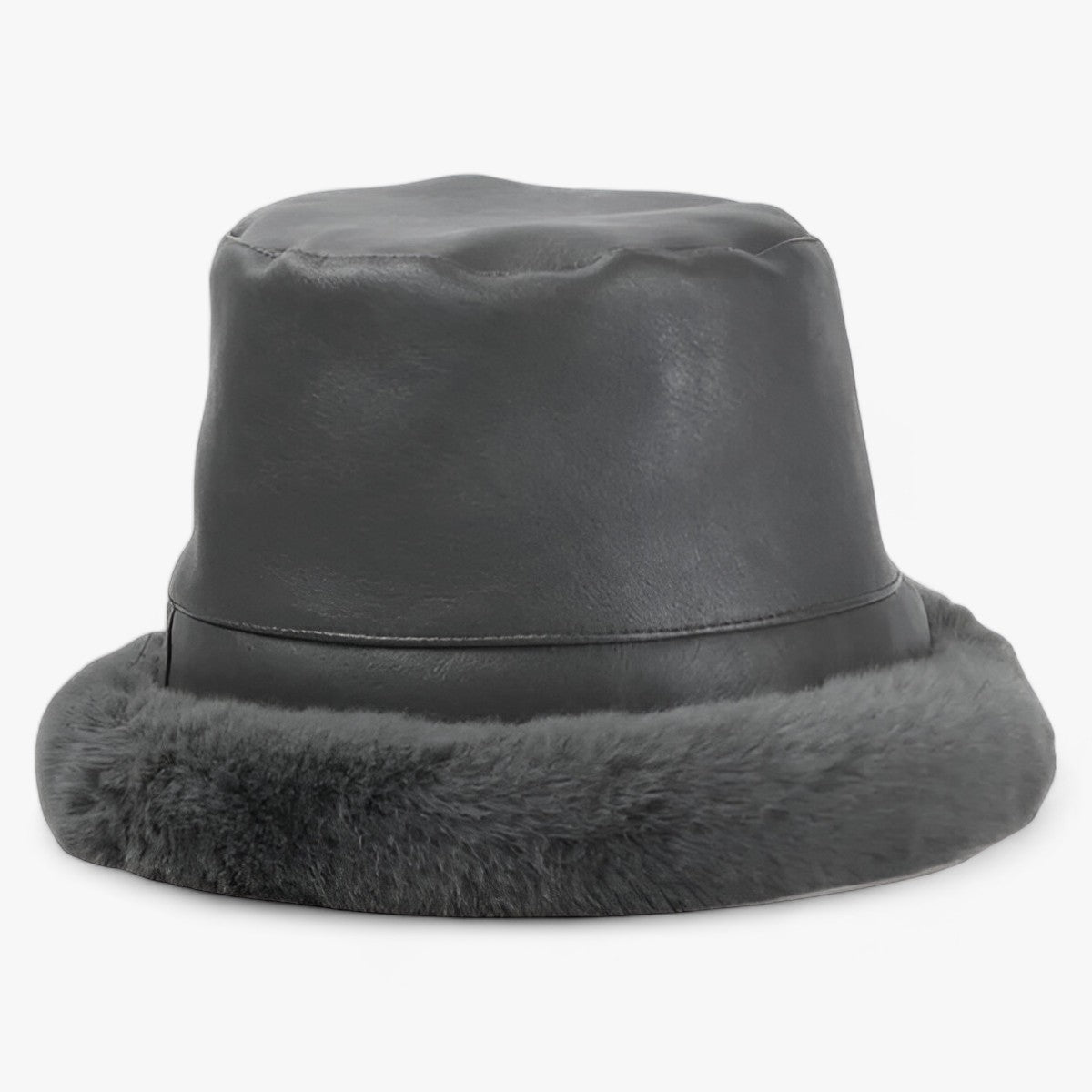 Maxie | Cappello in pelliccia invernale morbido - Per calore e comfort avvolgenti - Grigio - 2011242 ADULT bucket hats Casual Faux Leather Flat Fur Keep warm Mainland China MAXSITI U OUTDOOR Patchwork Spring2021 winter WOMEN - Concept Palermo