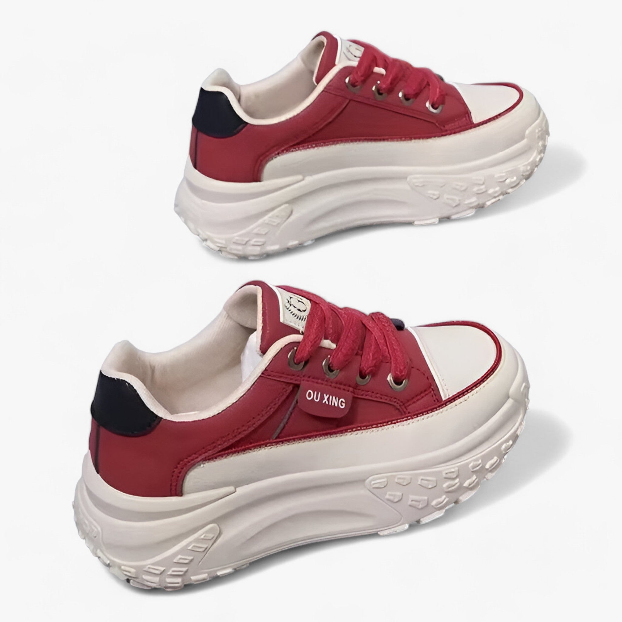 Ava | Sneakers Retro con Piattaforma - Eleganza Versatile per uno Stile Unico - Rosso - shoes Shoes women - Concept Palermo