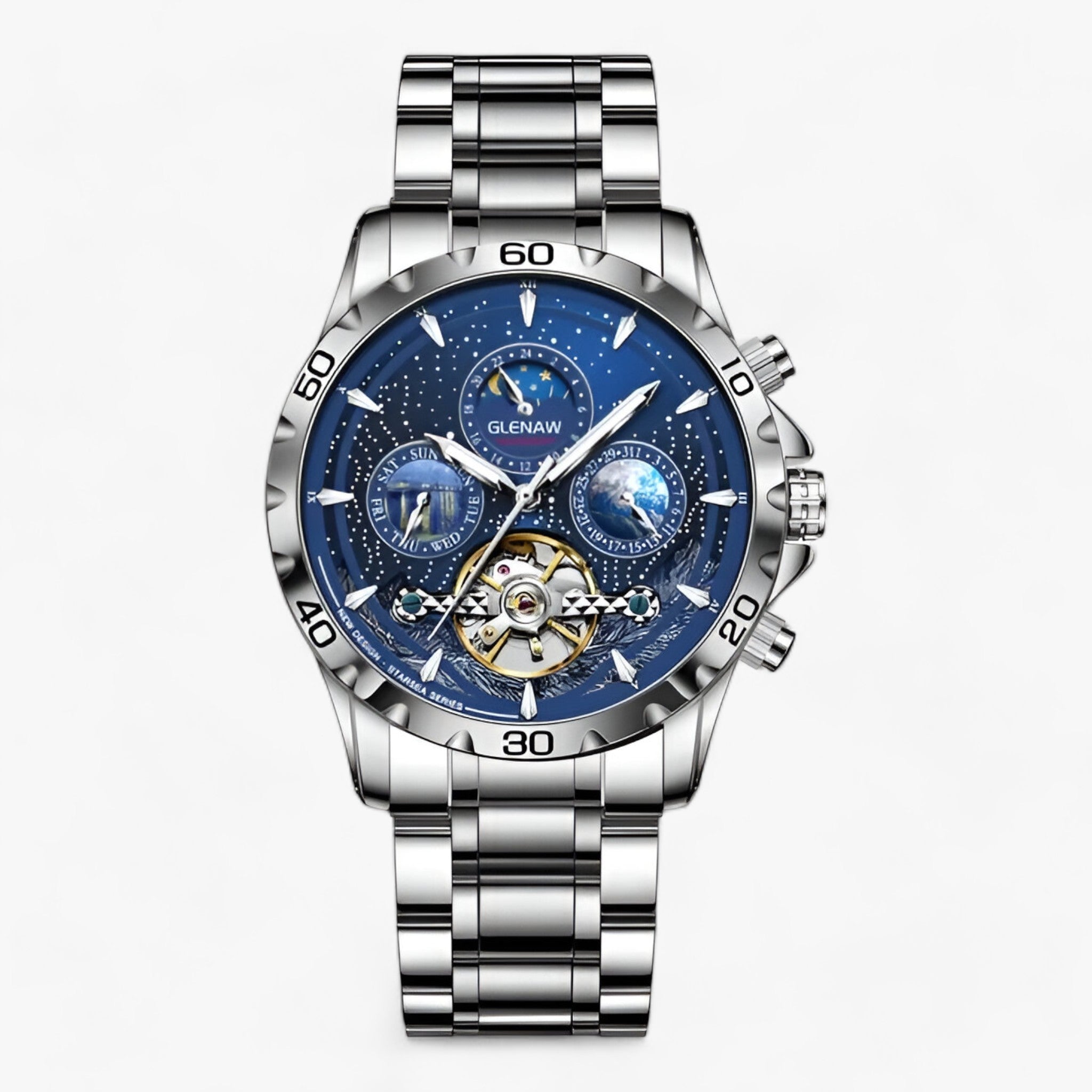 Max | La Bellezza del Tempo - Eleganti Orologi Stellati con Incomparabile Precisione - Blu Argento - men - Concept Palermo