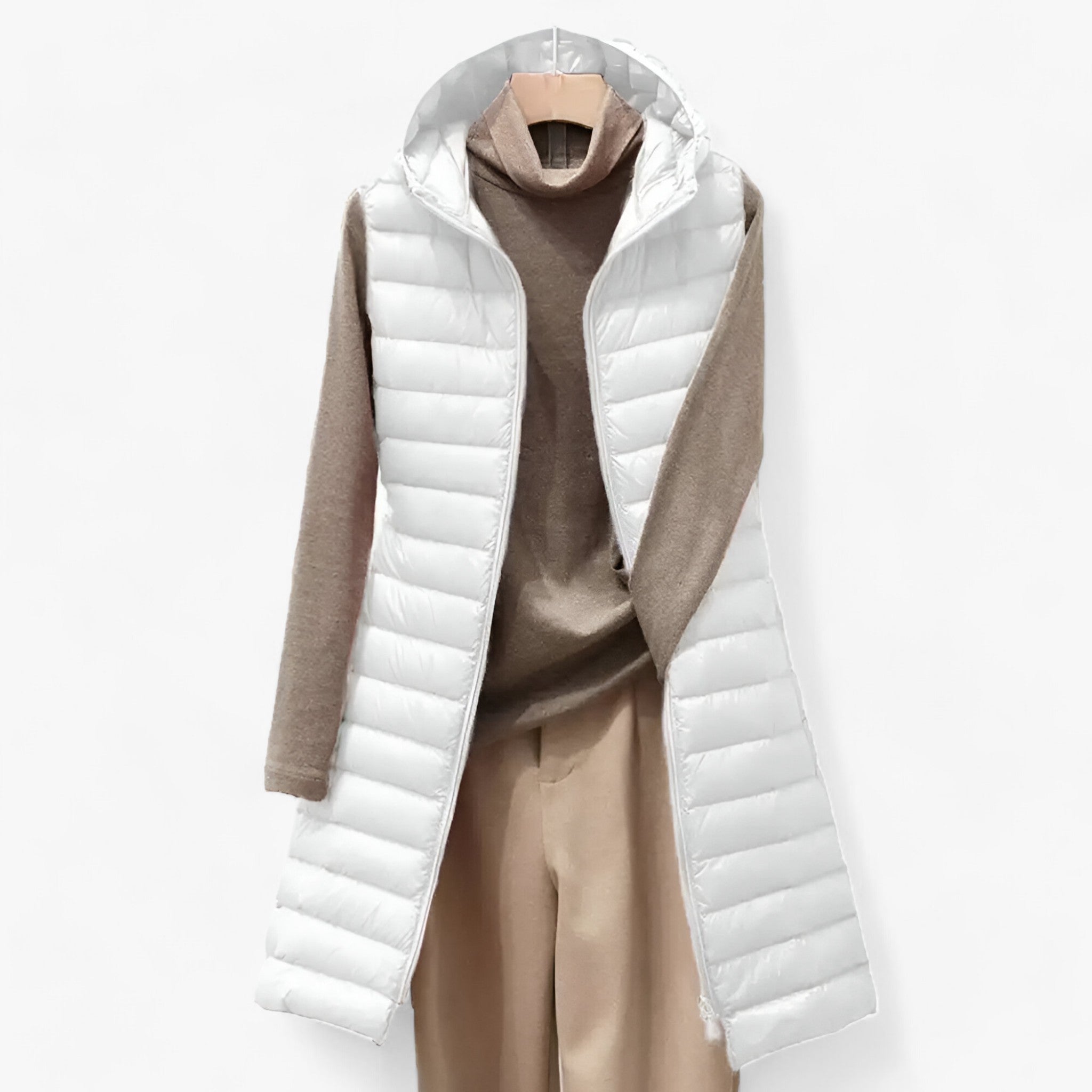 Celeste | Gilet Mantel per Donne - Accogliente Giacca Calda di Mezza Lunghezza - Bianco - women - Concept Palermo