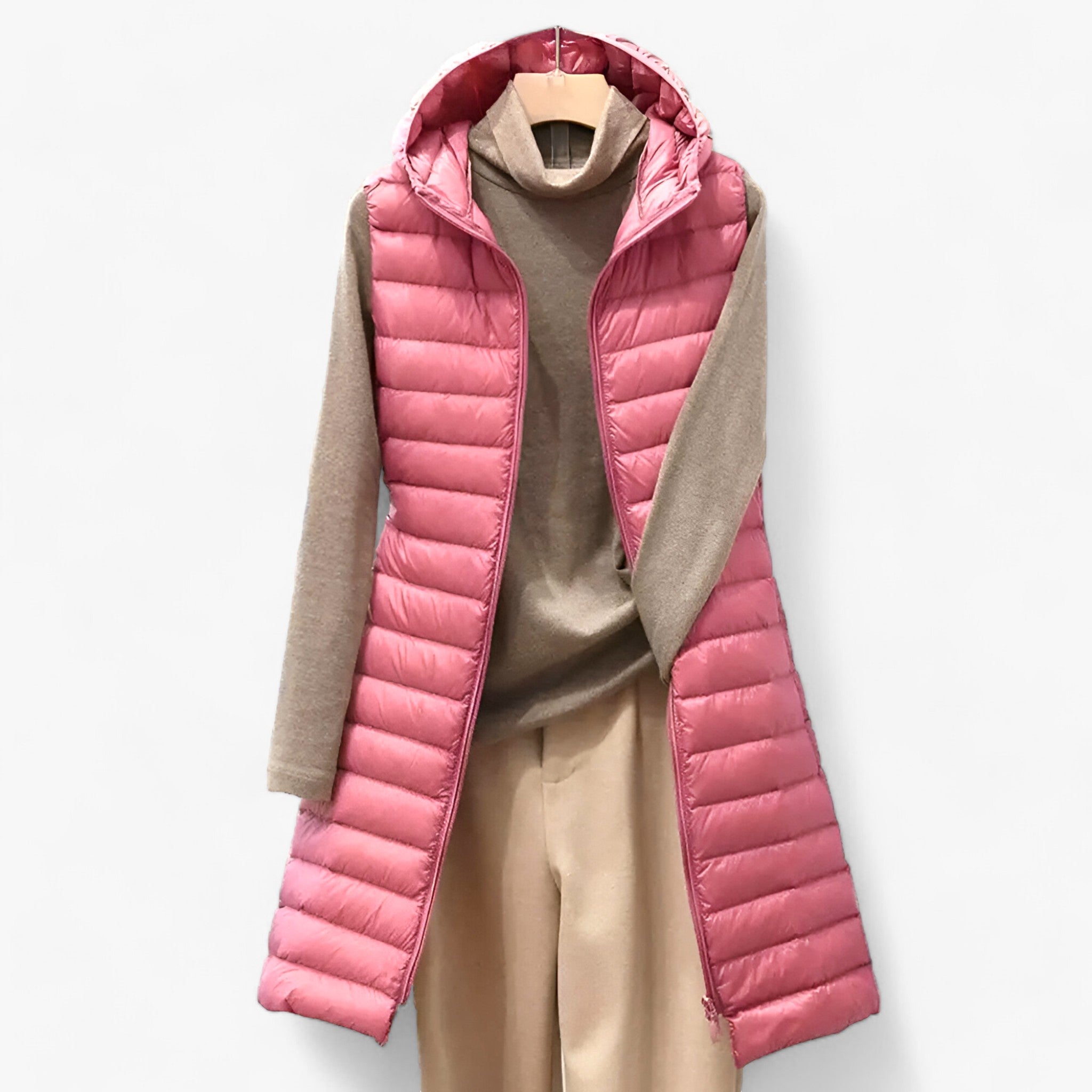 Celeste | Gilet Mantel per Donne - Accogliente Giacca Calda di Mezza Lunghezza - Rosa - women - Concept Palermo