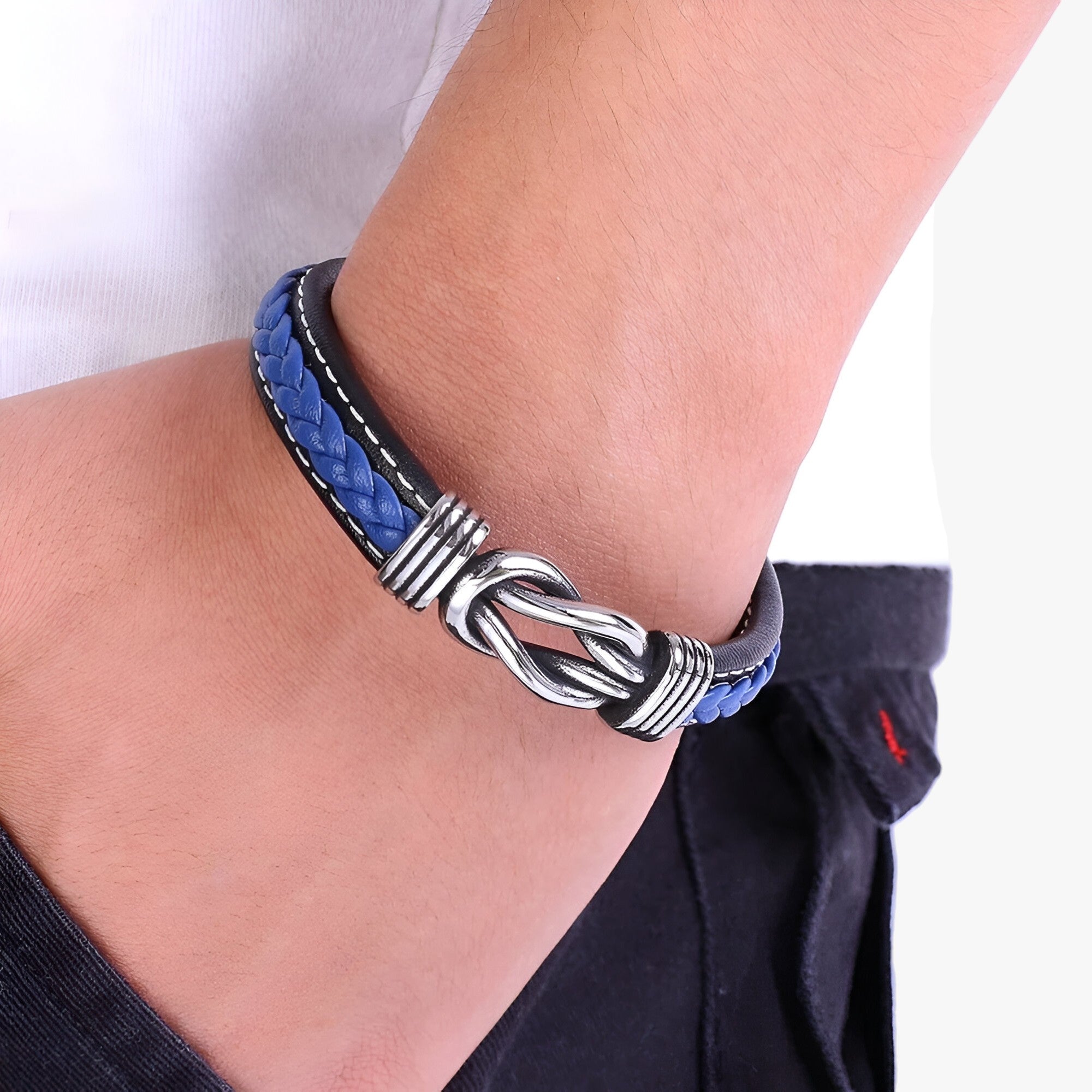 Bracciale in vera pelle - Eleganza e robustezza combinati - - armband bracelet for men men bracelet - Concept Palermo