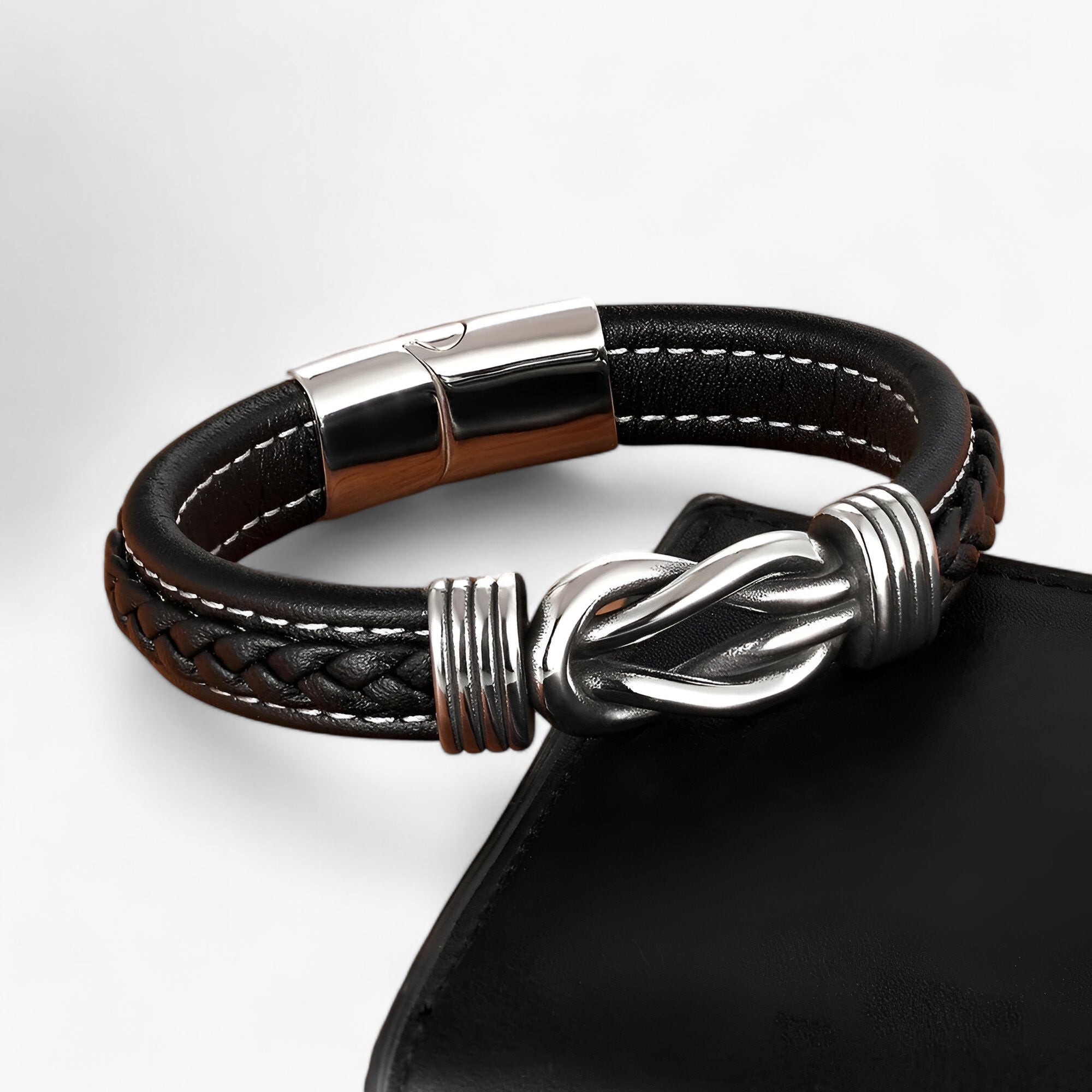 Bracciale in vera pelle - Eleganza e robustezza combinati - - armband bracelet for men men bracelet - Concept Palermo