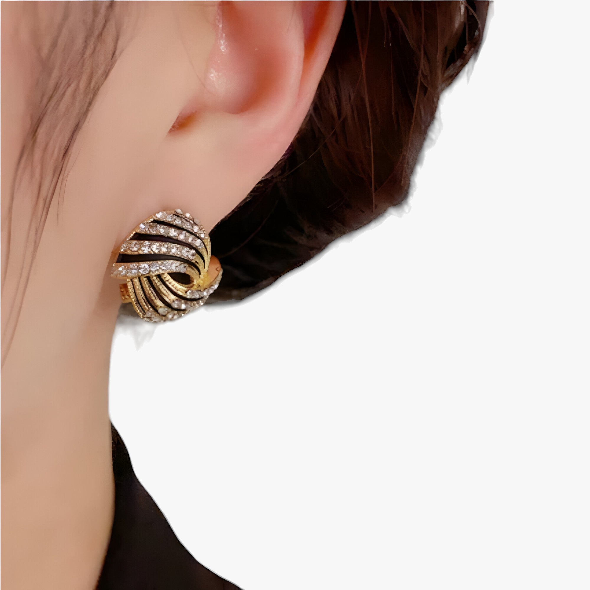 Eleganti orecchini a cerchio in argento con spirale della calma - Semplice bellezza in design artistico - - Copper EARRINGS fashion Mainland China Metal QD059 Round Shandong Stud Earrings TRENDY Women - Concept Palermo