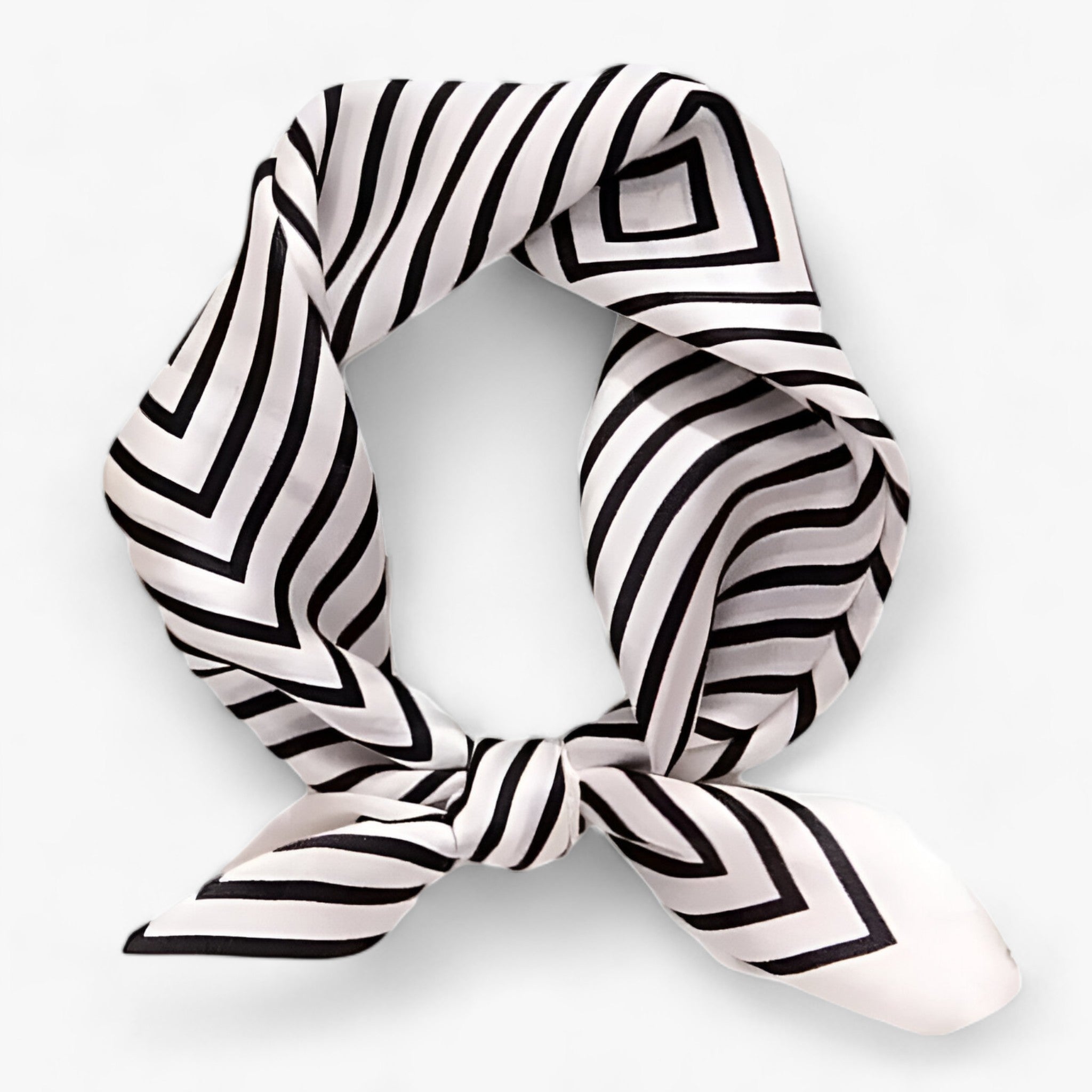 Foulard di seta - Per stile e versatilità - Bianco-Nero - Scarf Accessories WOMEN - Concept Palermo