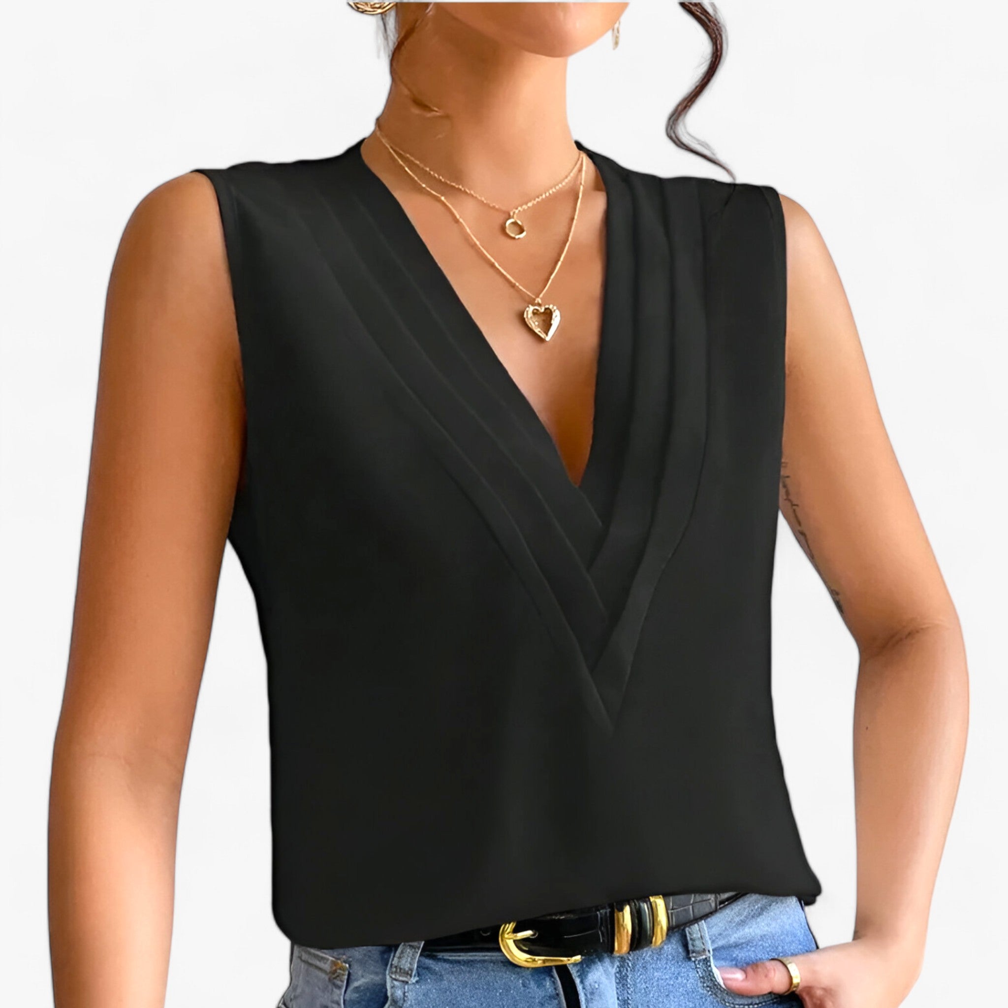 Lieselotte | Camicetta senza maniche - Per uno stile comodo e casual - Nero - Top woman Tops women - Concept Palermo