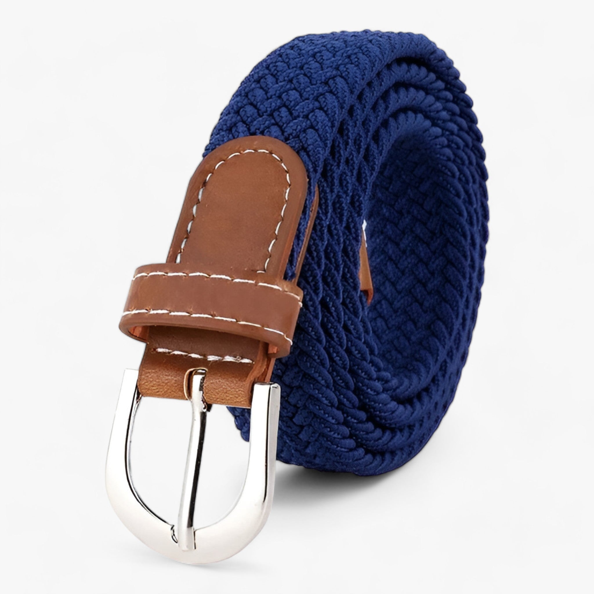 FLEXI | Cintura elastica intrecciata - Confortevole ed elegante - Blu scuro 105CM - 2.5cm ADULT Belts Casual Knitted Solid WOMEN - Concept Palermo