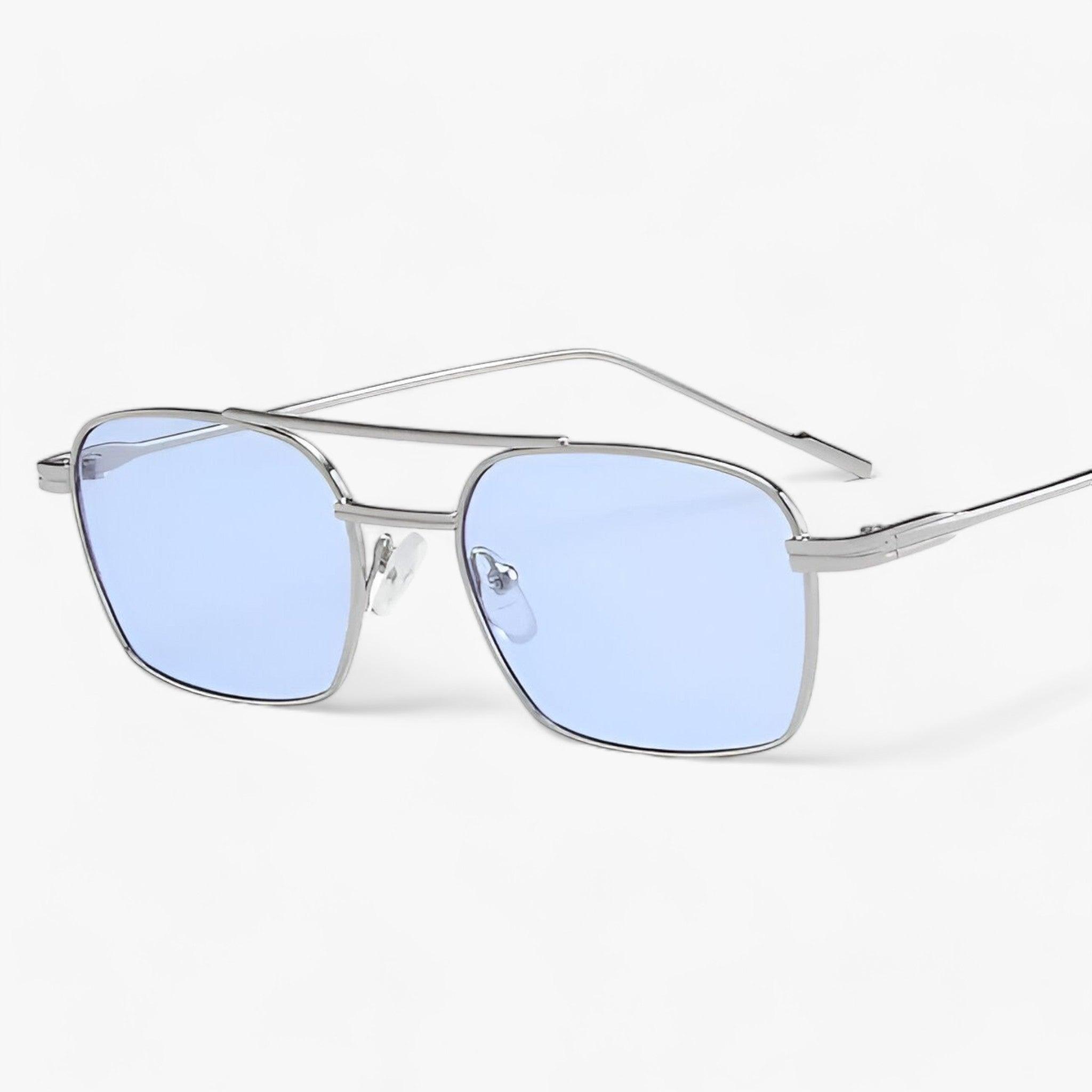 Retro | Occhiali da sole vintage in metallo: ideali per proteggere gli occhi - Argento Blu - ADULT ALLOY EYEWEAR Mainland China NONE Polycarbonate Rectangle Sunglasses WOMEN - Concept Palermo