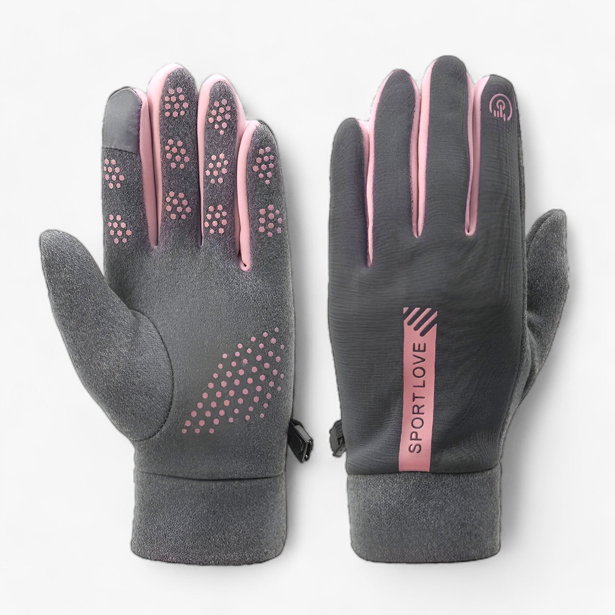 GlacierGuard | Guanti invernali: protezione calda e impermeabile - Grigio-rosa (donna) - - Concept Palermo