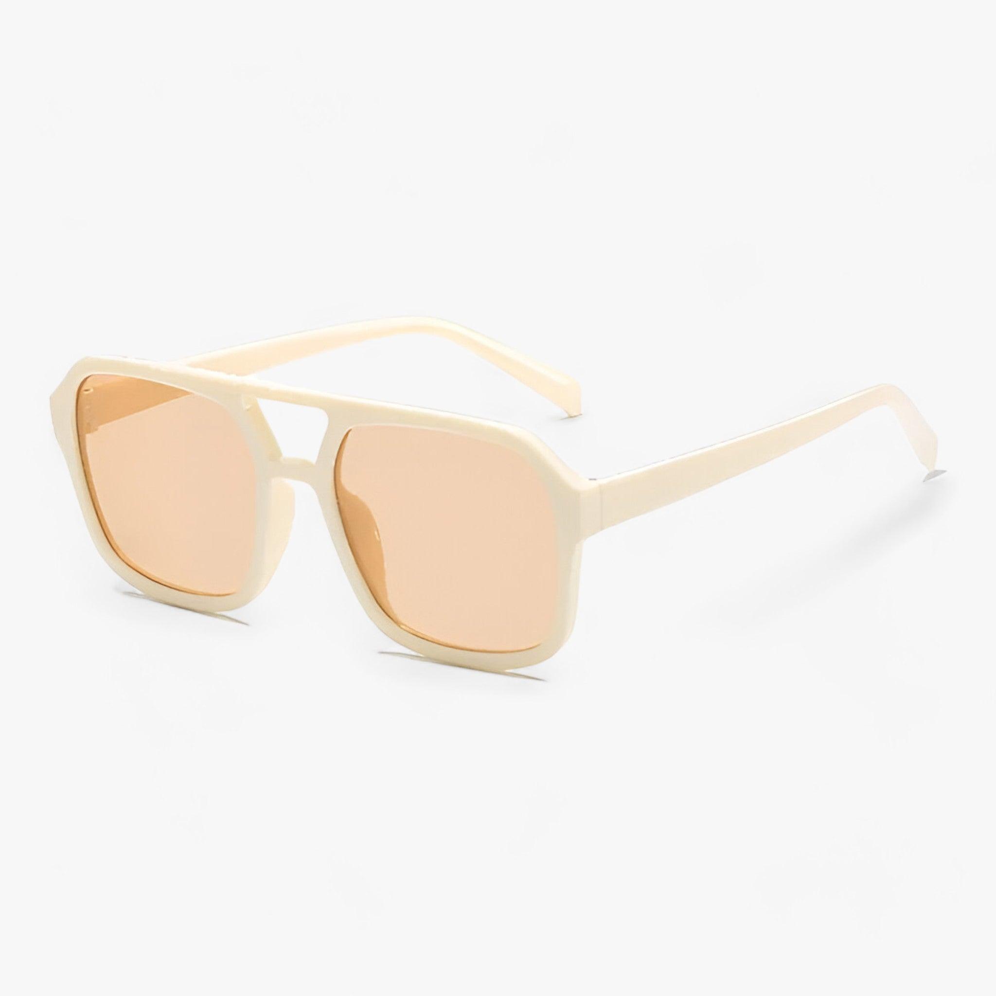 ICONIC | Occhiali da sole vintage quadrati: protezione per gli occhi elegante per tutte le occasioni - Beige - Acrylic ADULT DLIDW EYEWEAR Mainland China Polycarbonate SQUARE Sunglasses UV400 WOMEN - Concept Palermo