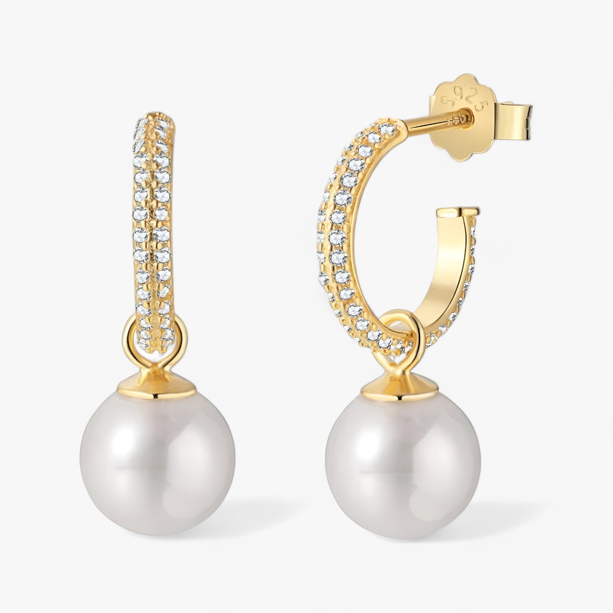 Zirkon | Orecchini a perla eleganti - Lusso scintillante per ogni occasione - Oro - Copper drop earrings E840 EARRINGS fashion Geometric Mainland China PEARL Simulated-pearl TRENDY Women Zhejiang - Concept Palermo