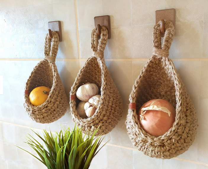 Cestini appesi da parete per frutta e verdura - - basket fruit basket home kitchen organizer - Concept Palermo