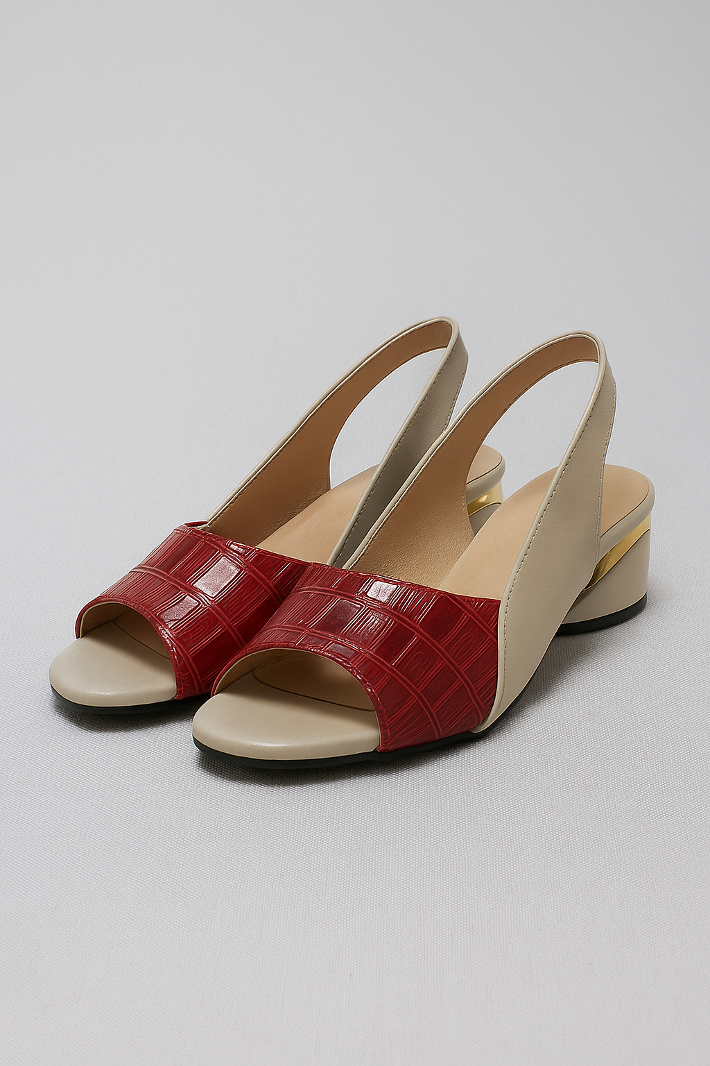 Clara | Eleganti sandali slingback con motivo rettile e tacco blocco - Rosso - Frauen Absätze Gifts for women shoes for women women Womens womens fashion - Concept Palermo