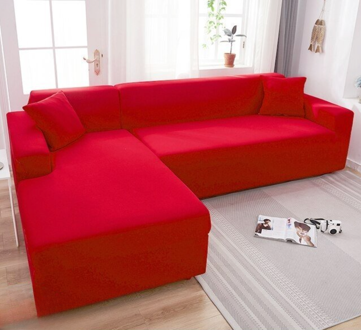 SofCove - Copridivano lavabile | prolunga la durata, idrorepellente, elastico - Rosso - cover elastic band Sofa Sofa cover Washable cover - Concept Palermo