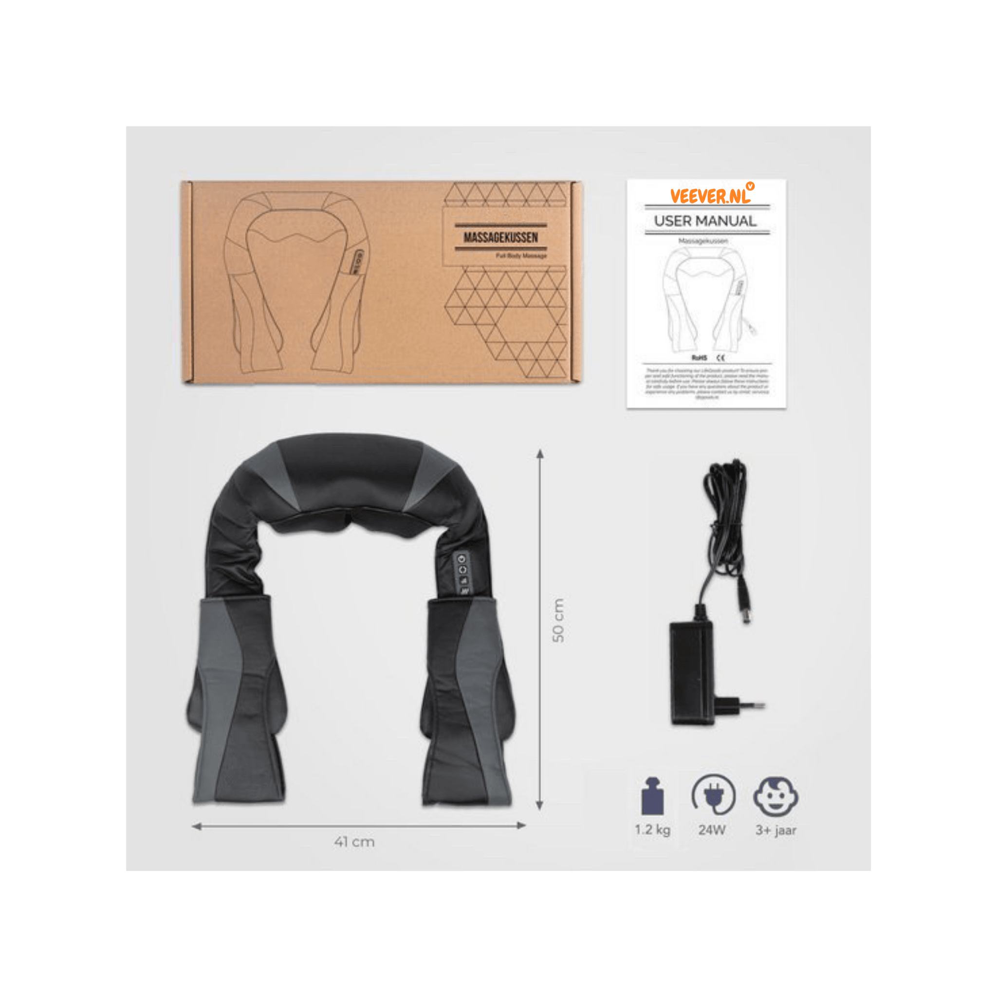 Cuscino per massaggio Shiatsu - Infrarossi - Massaggiatore per collo e schiena - - Old (Google) old_google - Concept Palermo