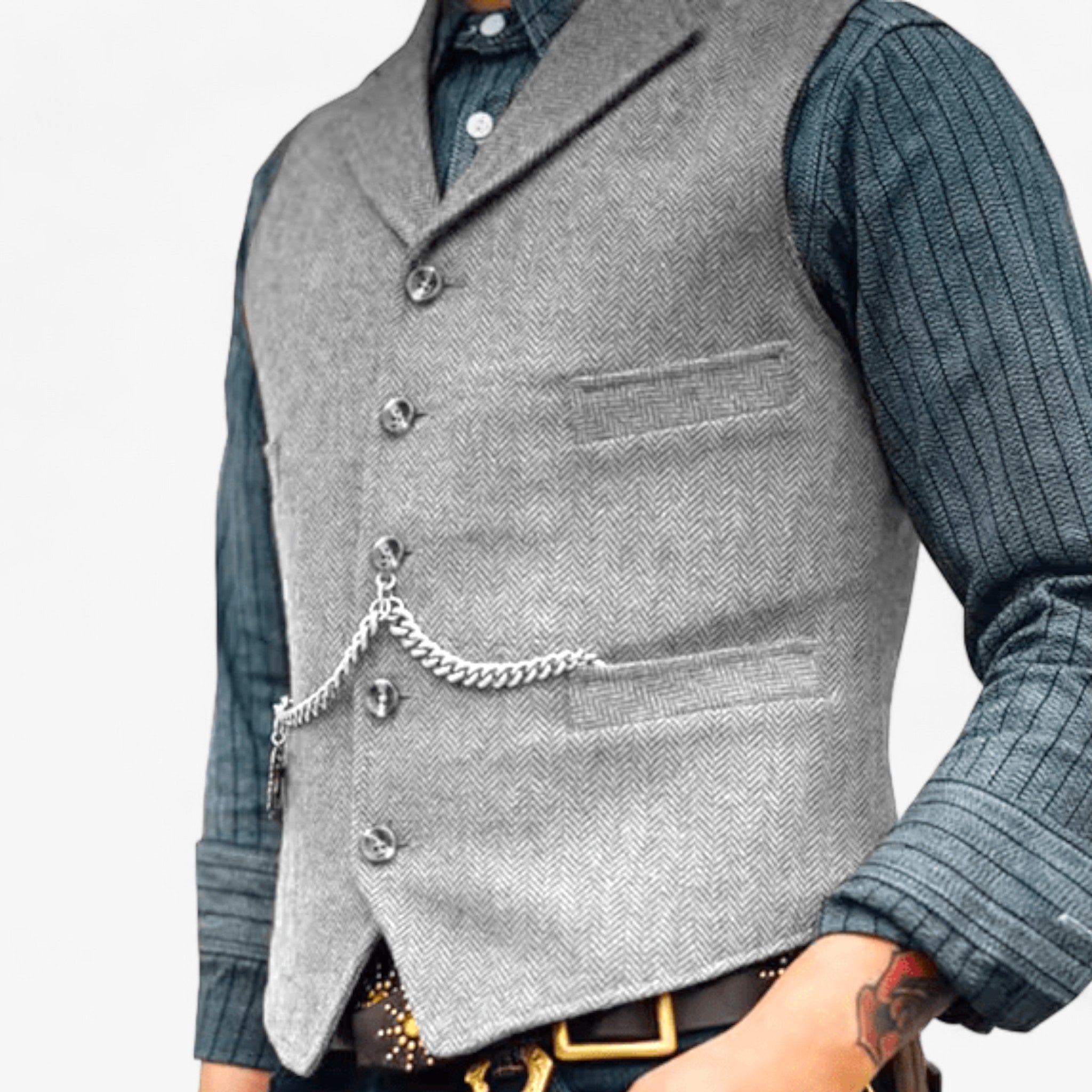 Henry | Gilet business in ottone - Eleganza senza tempo - Colore argento - - Concept Palermo