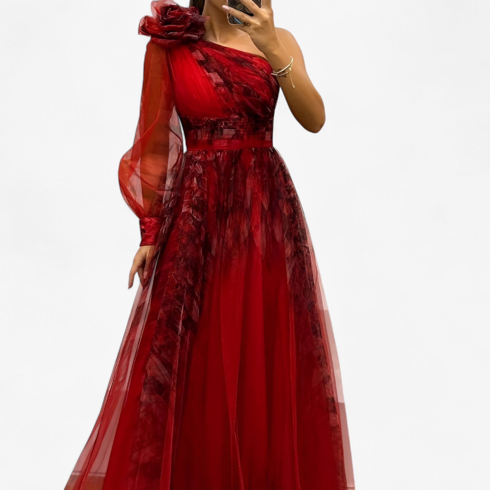 Alma | Maxi abito - Elegante e unico - Rosso - - Concept Palermo