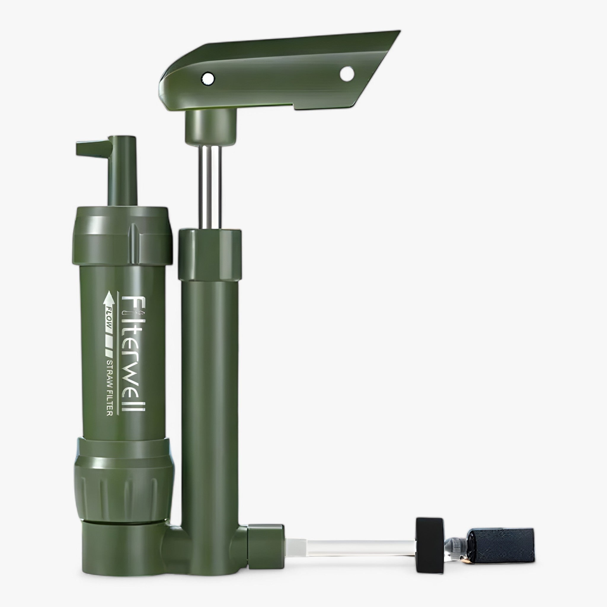 Pompa a Mano Portatile per Filtrare l'Acqua - Purificatore di Bevande Compatto - - compact waterfilter draagbare waterfilter drinkwater purifier filtratie systeem handpomp waterfilter kampeeraccessoires lichtgewicht waterfilter noodwaterfilter outdoor survival uitrusting - Concept Palermo
