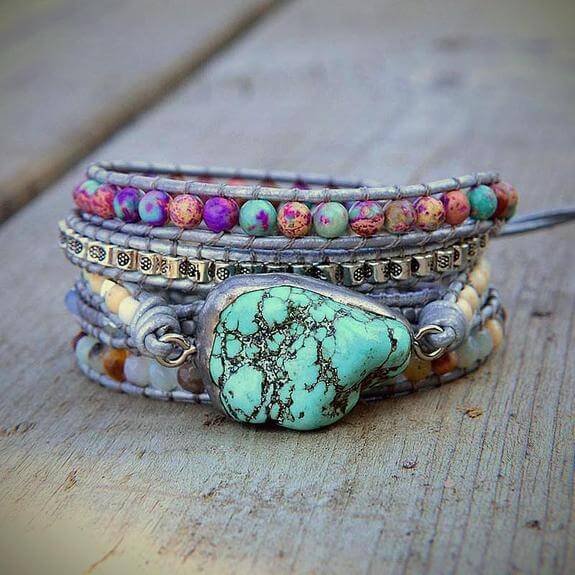 Bracciale avvolgente protettivo turchese Helende - - BRACELET FOR WOMEN BRACELETS bracelets for women Jewelry - Concept Palermo