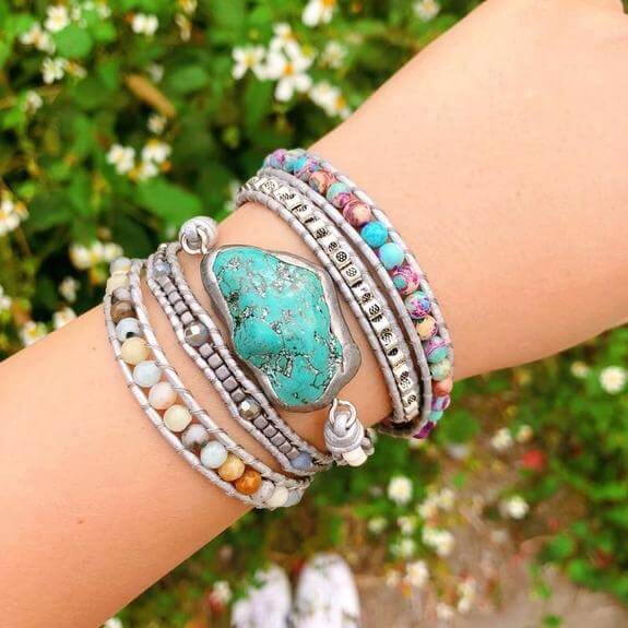 Bracciale avvolgente protettivo turchese Helende - - BRACELET FOR WOMEN BRACELETS bracelets for women Jewelry - Concept Palermo