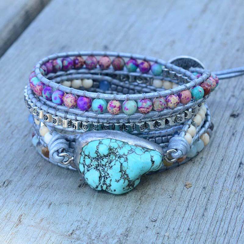 Bracciale avvolgente protettivo turchese Helende - - BRACELET FOR WOMEN BRACELETS bracelets for women Jewelry - Concept Palermo