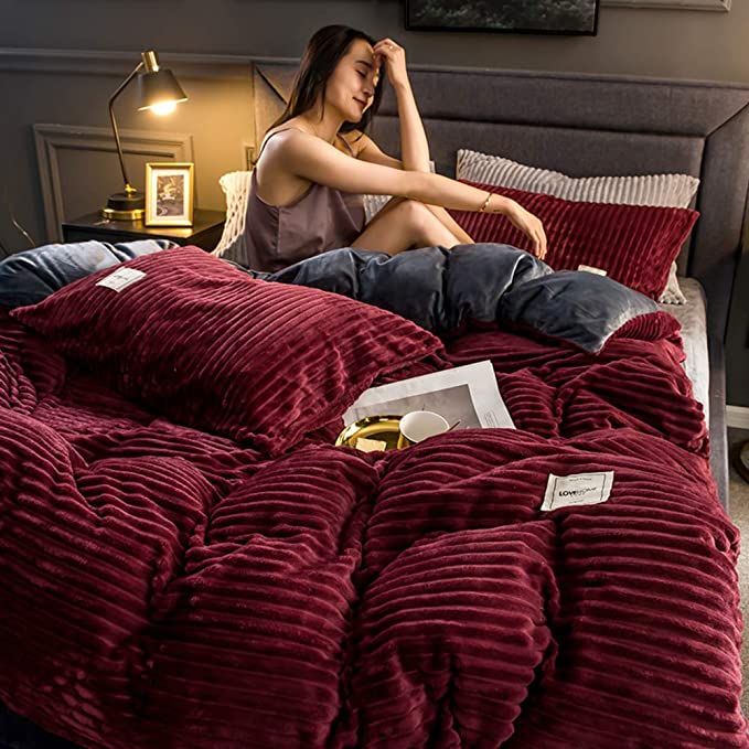 Vera - Morbido e caldo piumone invernale - Bordeaux - Bedding Bedroom Blankets Duvet Duvetcover Home Interior new_for_google Pillow Populair-tag - Concept Palermo