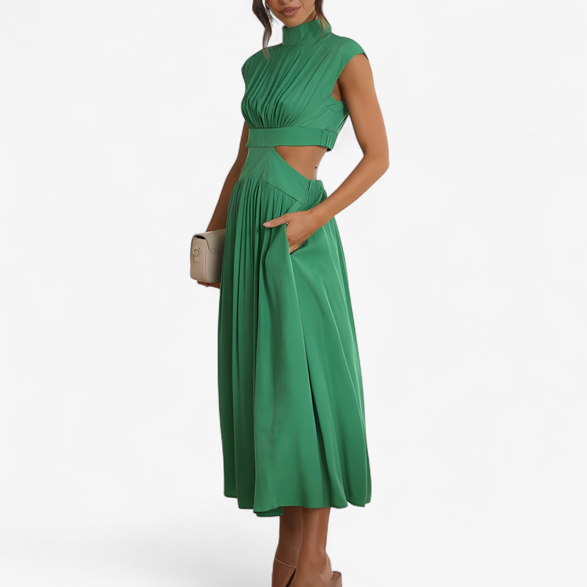 Elena | Elegante Vestito con Scollo Alto - - - Concept Palermo