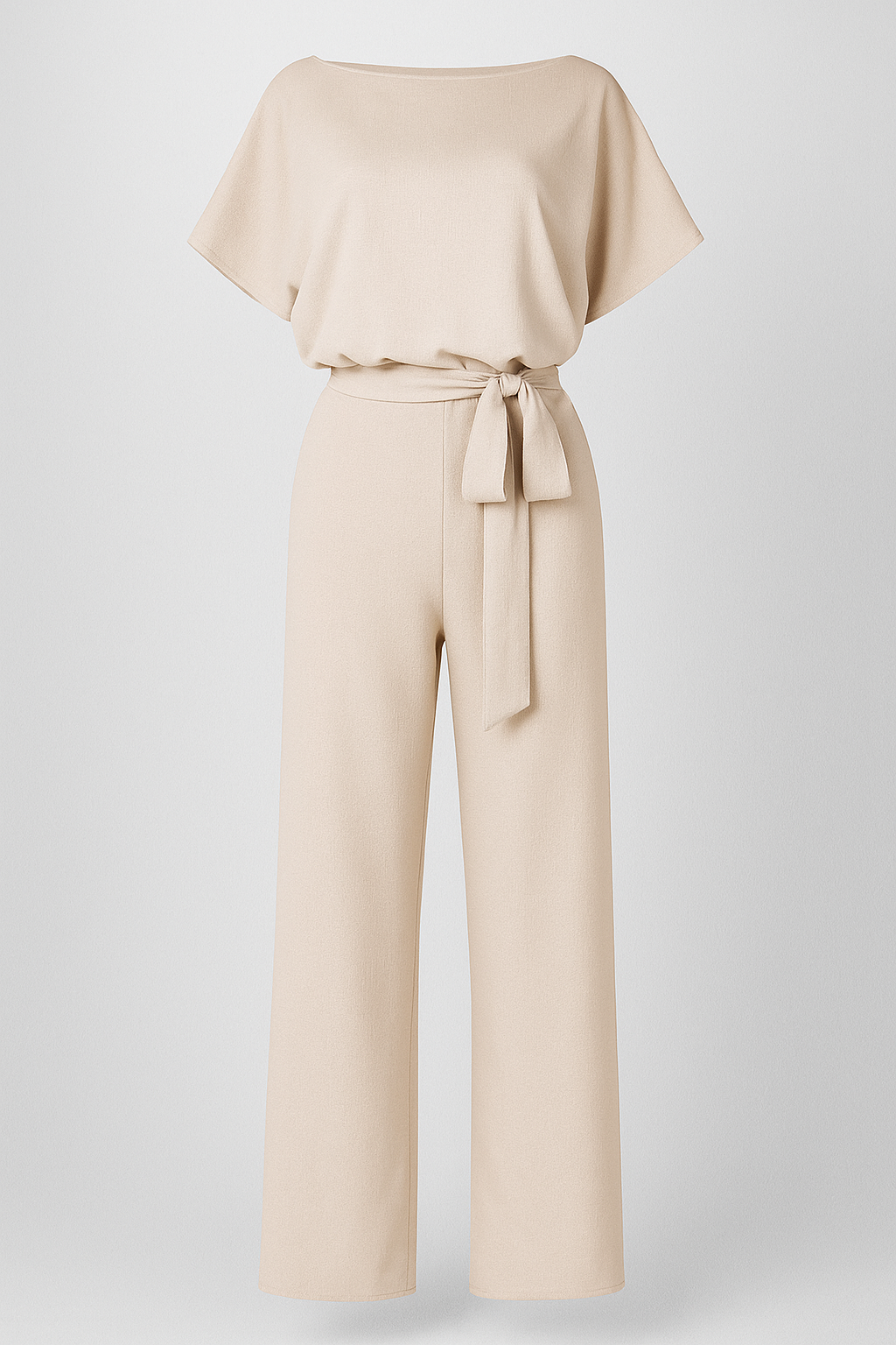 Wolff | Tuta elegante da donna con pantalone aderente e maniche fluide - Beige - simple-and-stylish-jumpsuit-ai - Concept Palermo