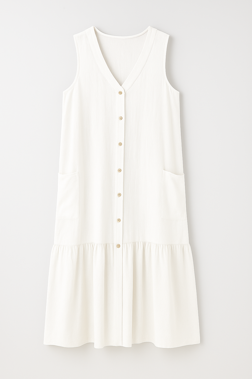 Royce | Abito da spiaggia senza maniche in tessuto fluido - Bianco - cute summer dress fashion fashion style: summer Frauen Kleider SUMMER summer dress - Concept Palermo