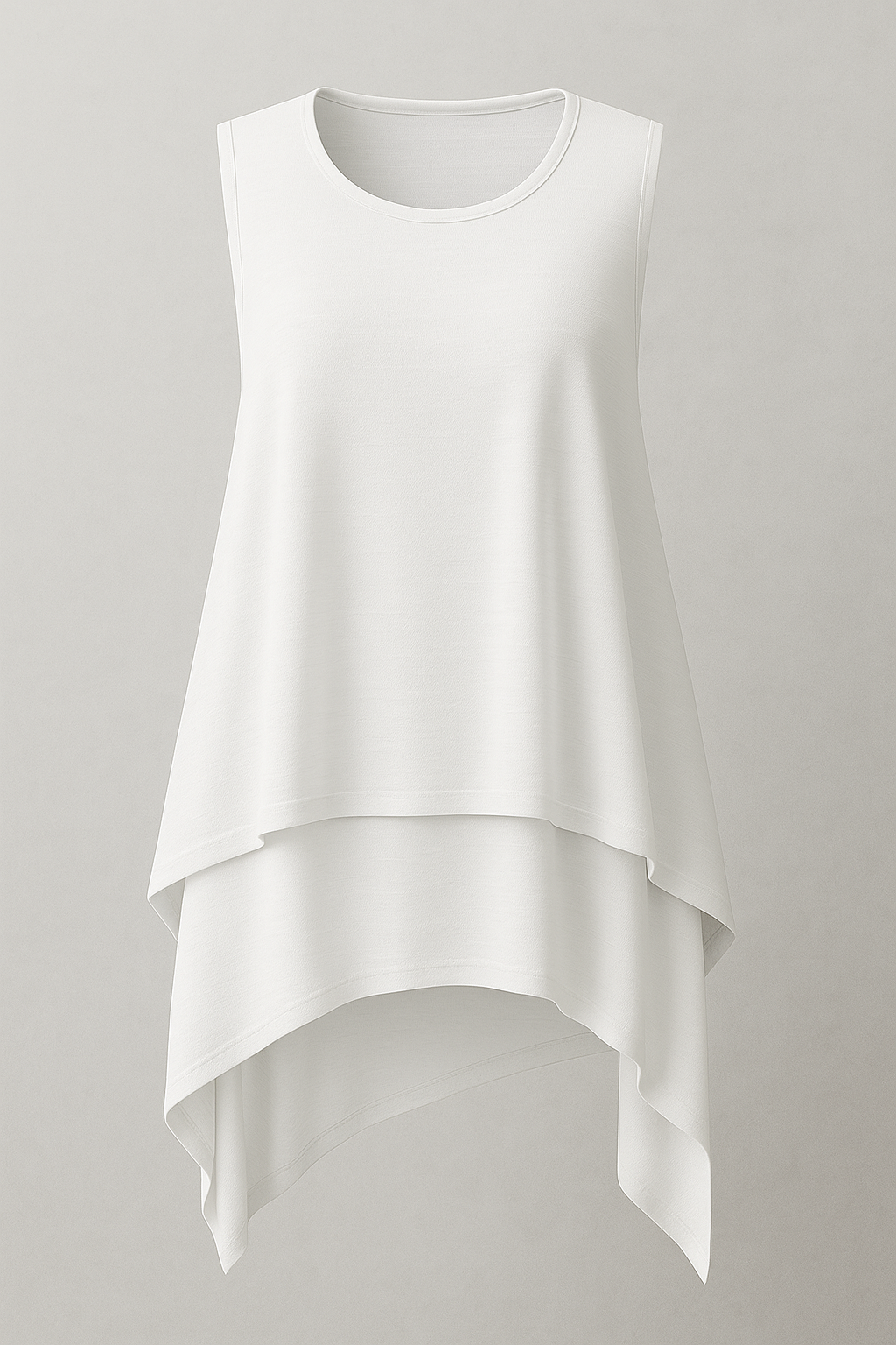 Aria | Top senza maniche asimmetrica fluida - Bianco - - Concept Palermo