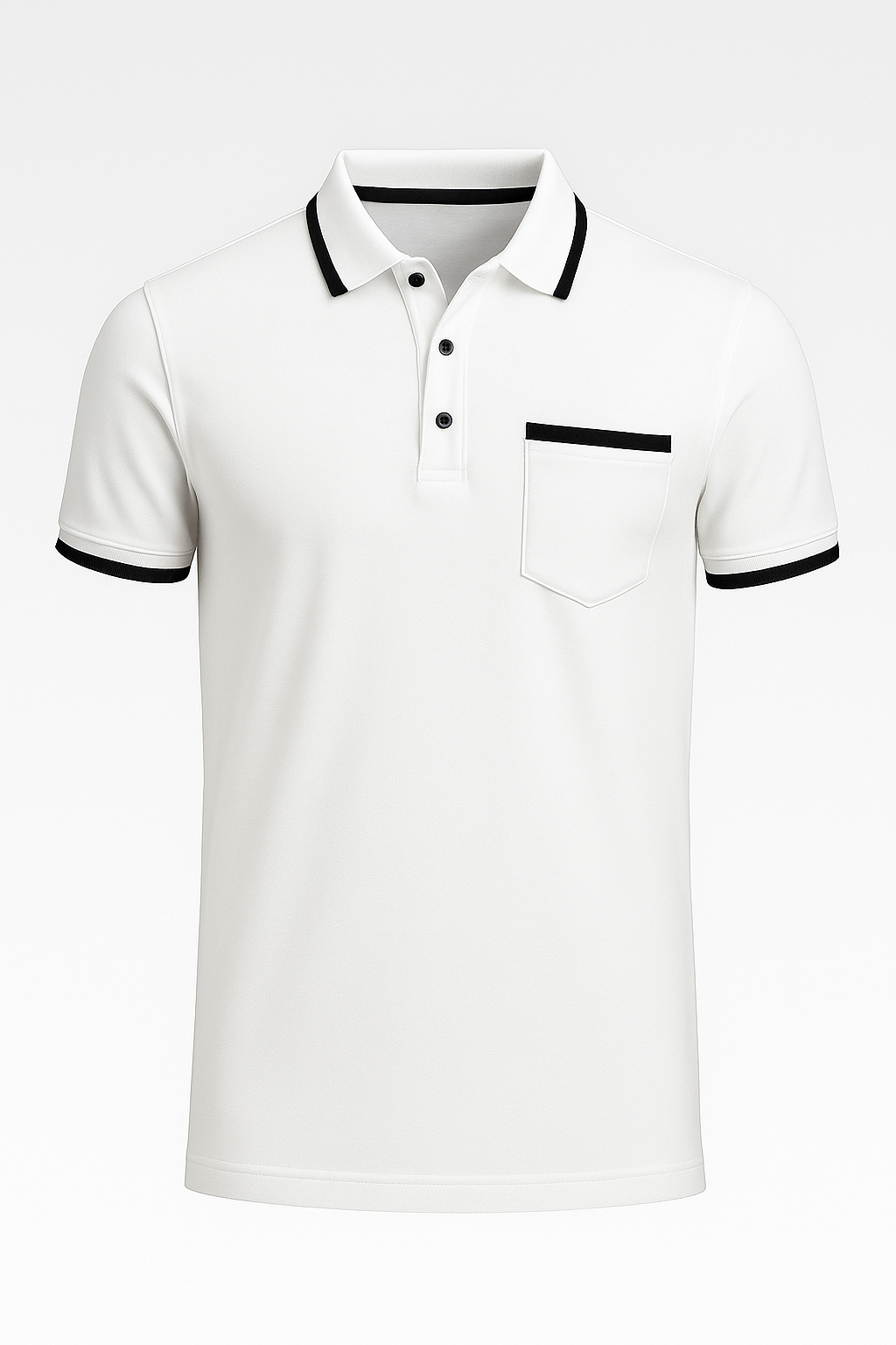 Rue | Polo elegante da uomo con dettagli a contrasto - Bianco - men Polo - Concept Palermo
