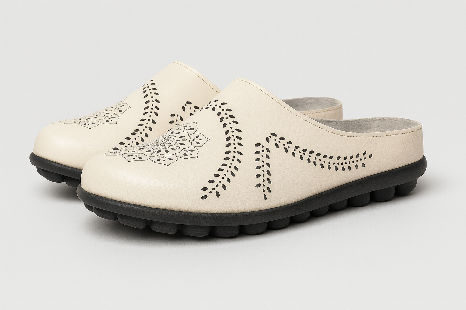 Lina | Ciabatte da donna con motivo a e suola flessibile - Bianco - close sandals fashion Frauen Sandalen Sandals women - Concept Palermo