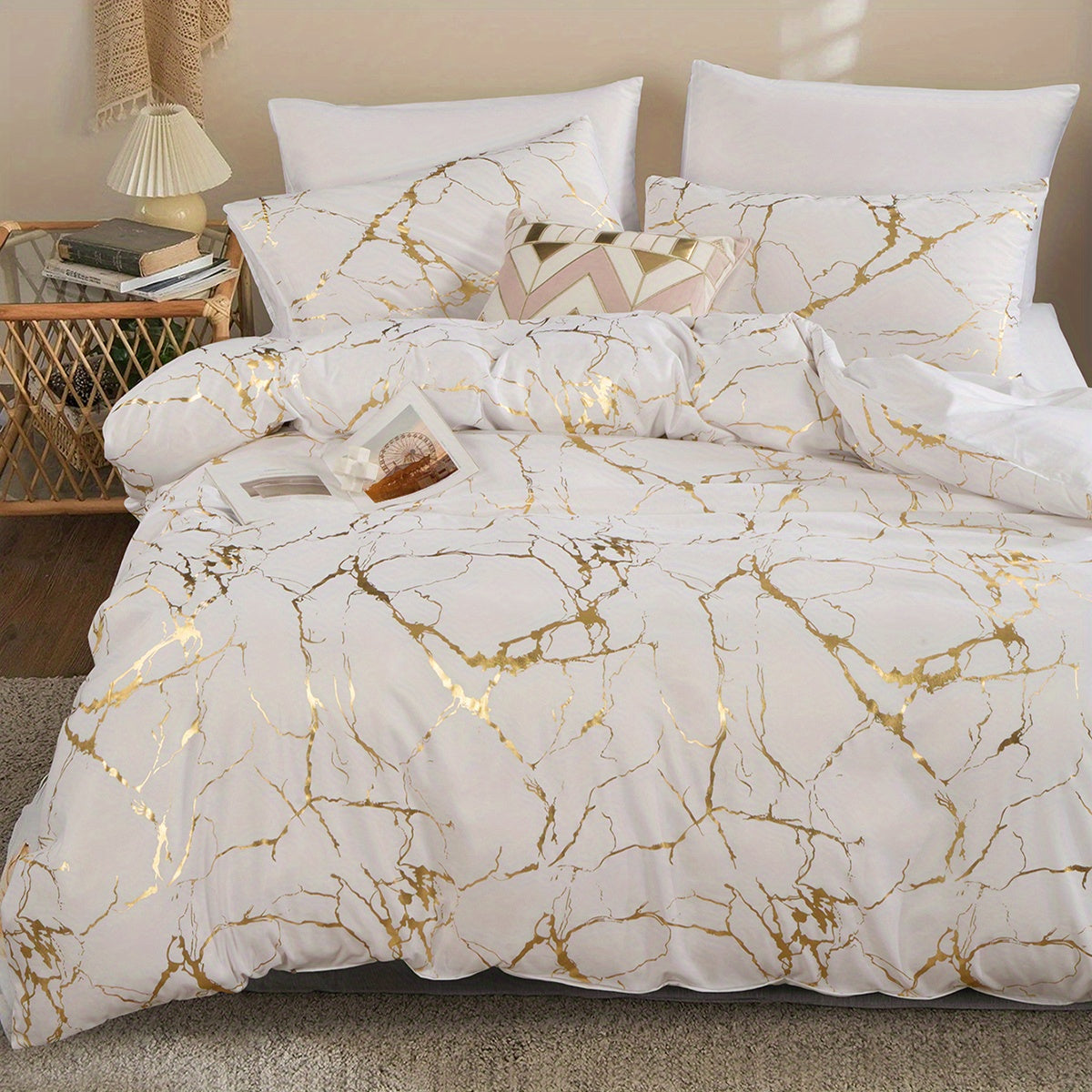 DreamScape™ | Set di lenzuola in raso di lusso - Bianco - bedsheets Home - Concept Palermo