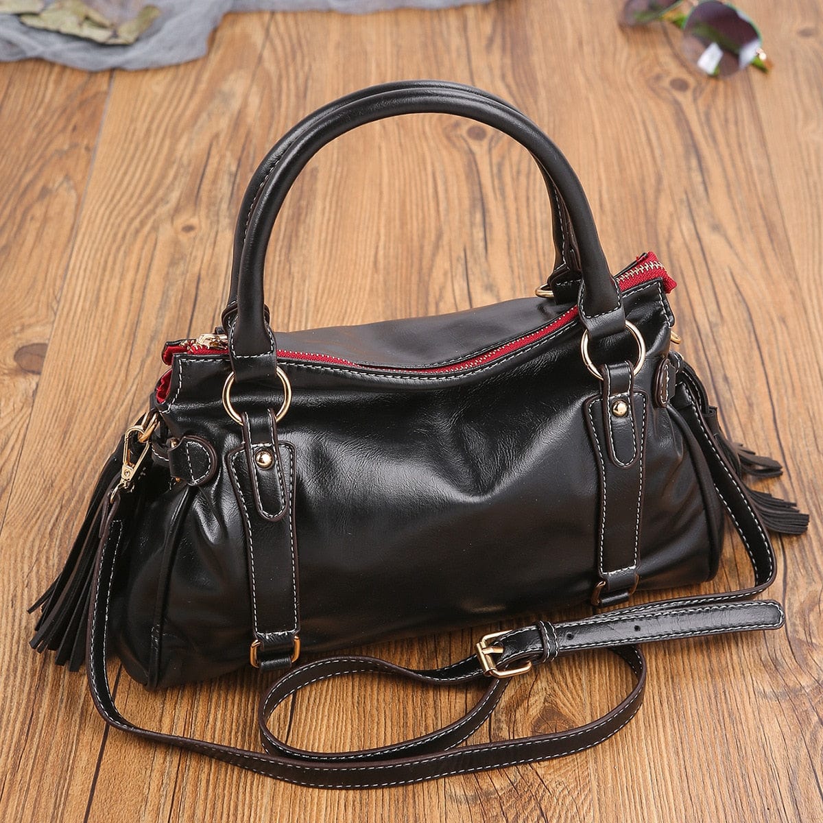Borsa da donna in morbida pelle - Nero - Bags handbags women bags Women's handbags - Concept Palermo