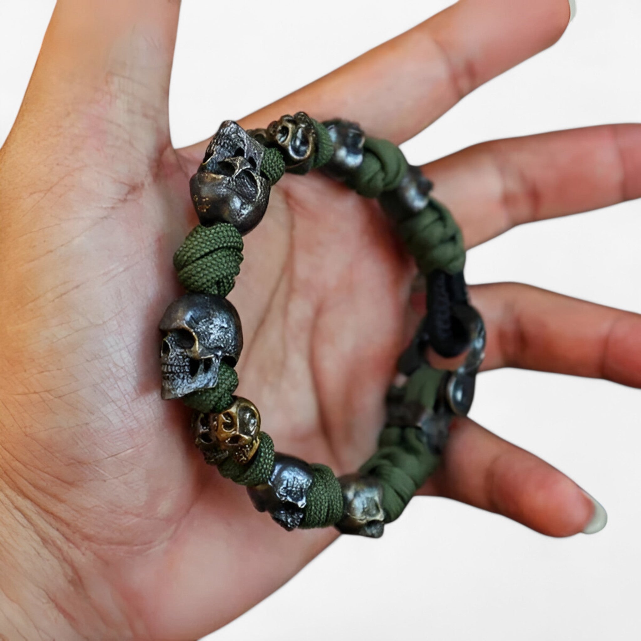 URGO™ | Bracciale Premium Paracord con Teschio d'Argento dell'Esercito - - bracelet for men BRACELETS mens bracelet - Concept Palermo